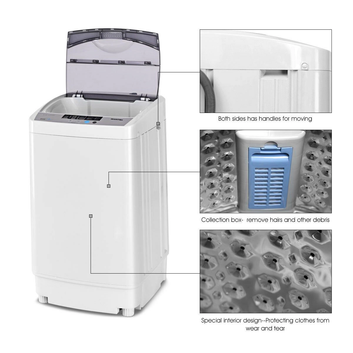 SlickBlue Portable Top Load Washer with Stainless Steel Tub
