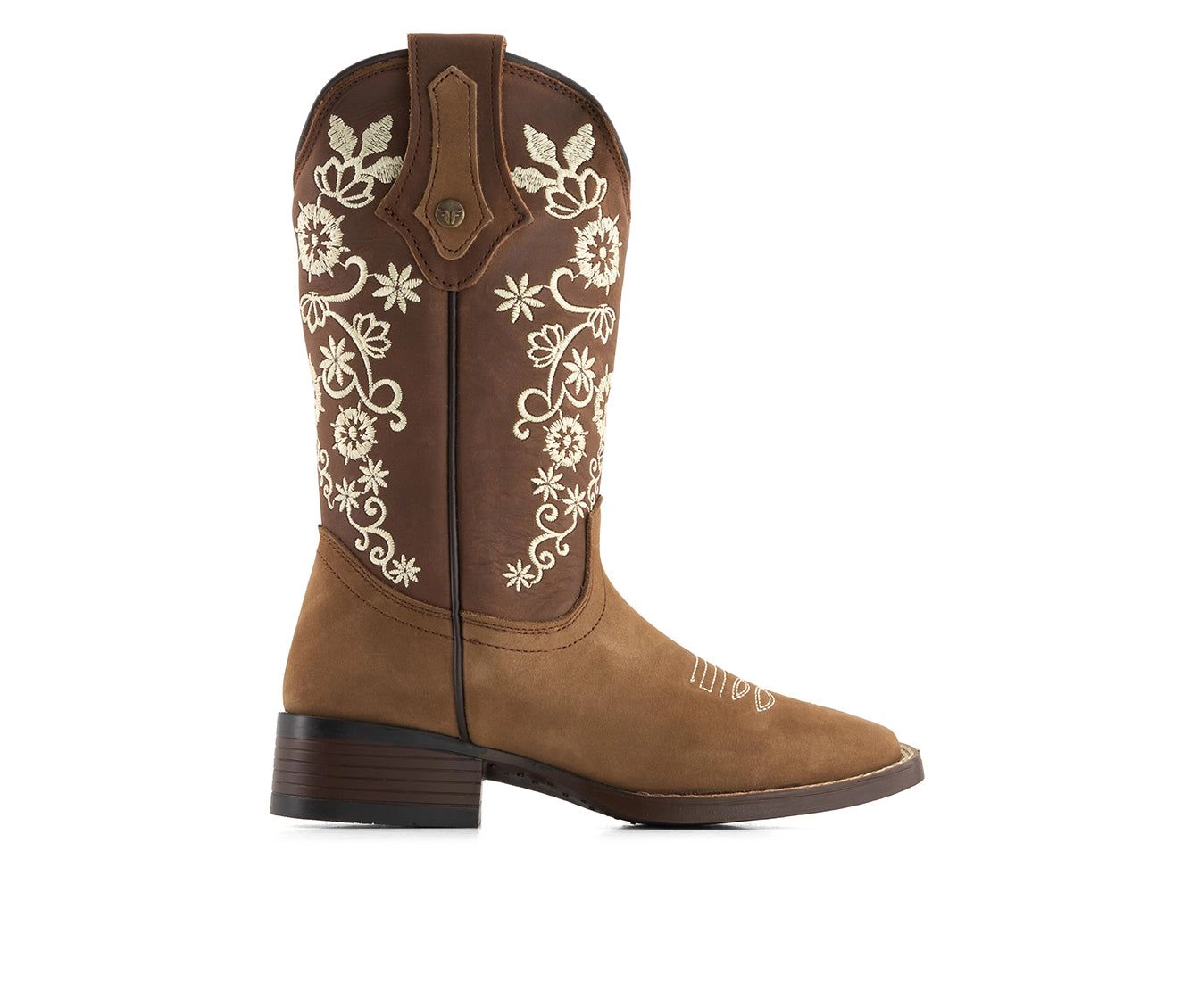 Forastero Womens Authentic Leather Floral Embroidery Western Boots