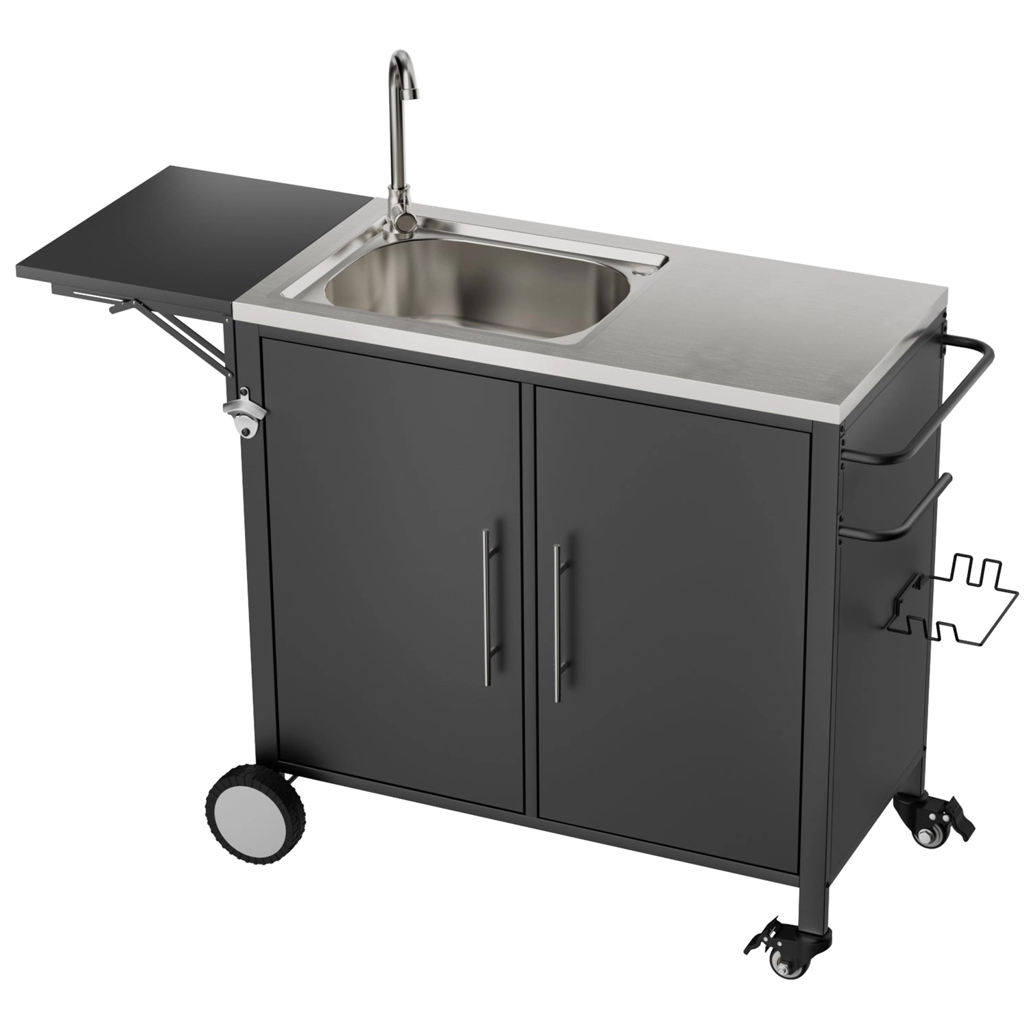 GBruno Stainless Steel Grill Cart With Sink