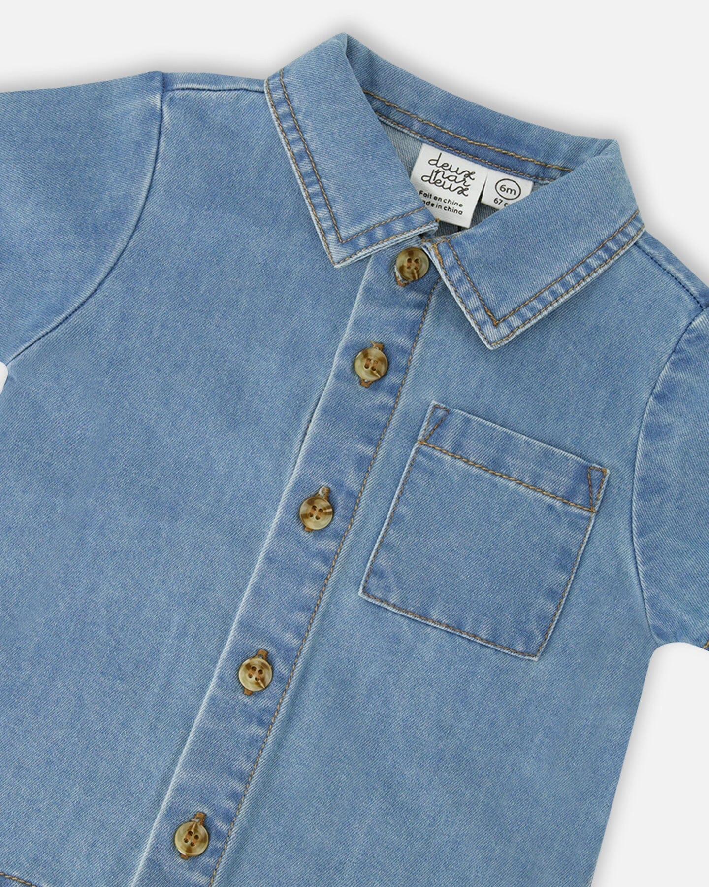 Deux par Boys Chambray Top and Short Set