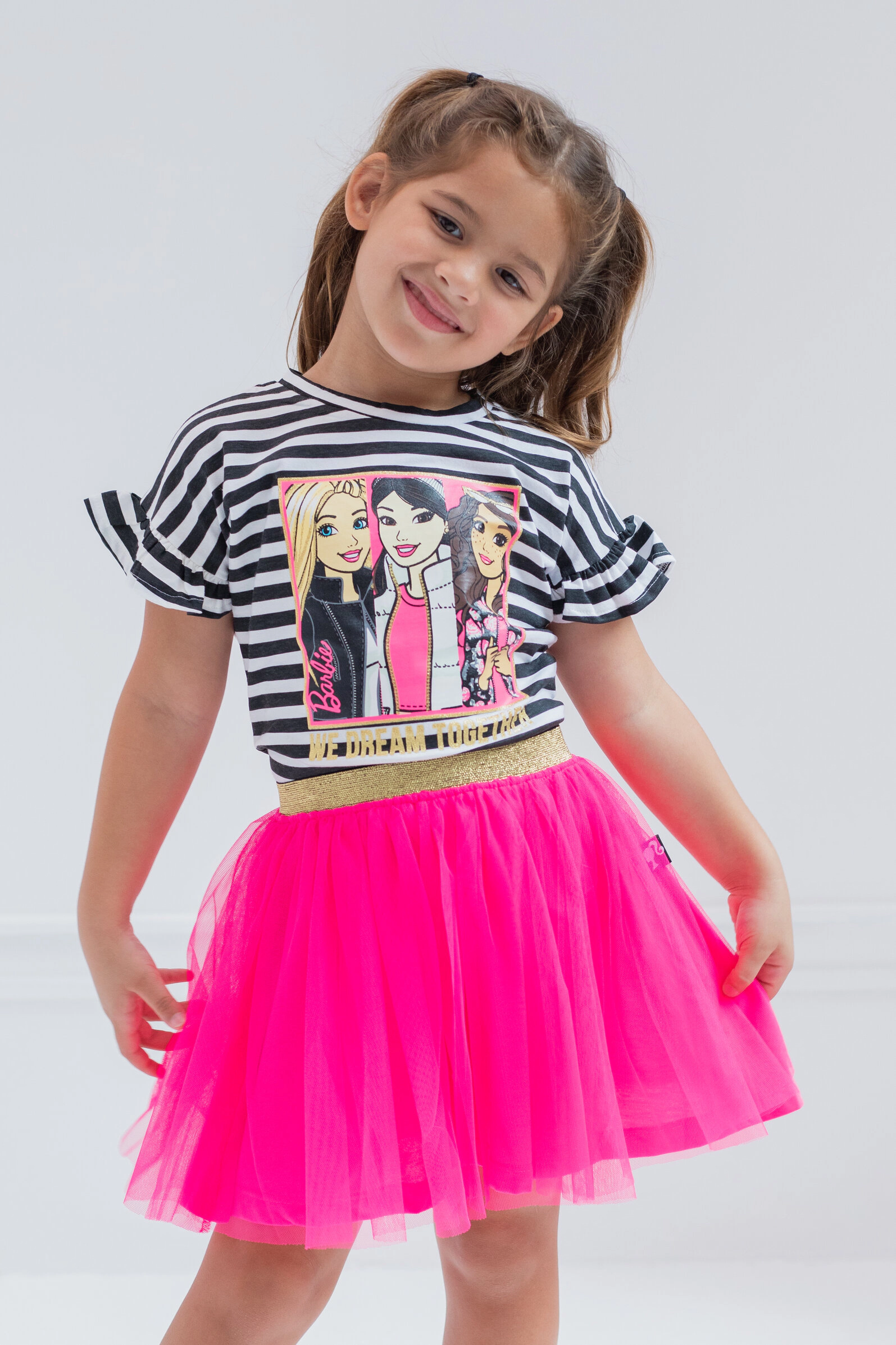Barbie Girls' 2-Piece T-Shirt and Tutu Skirt Set