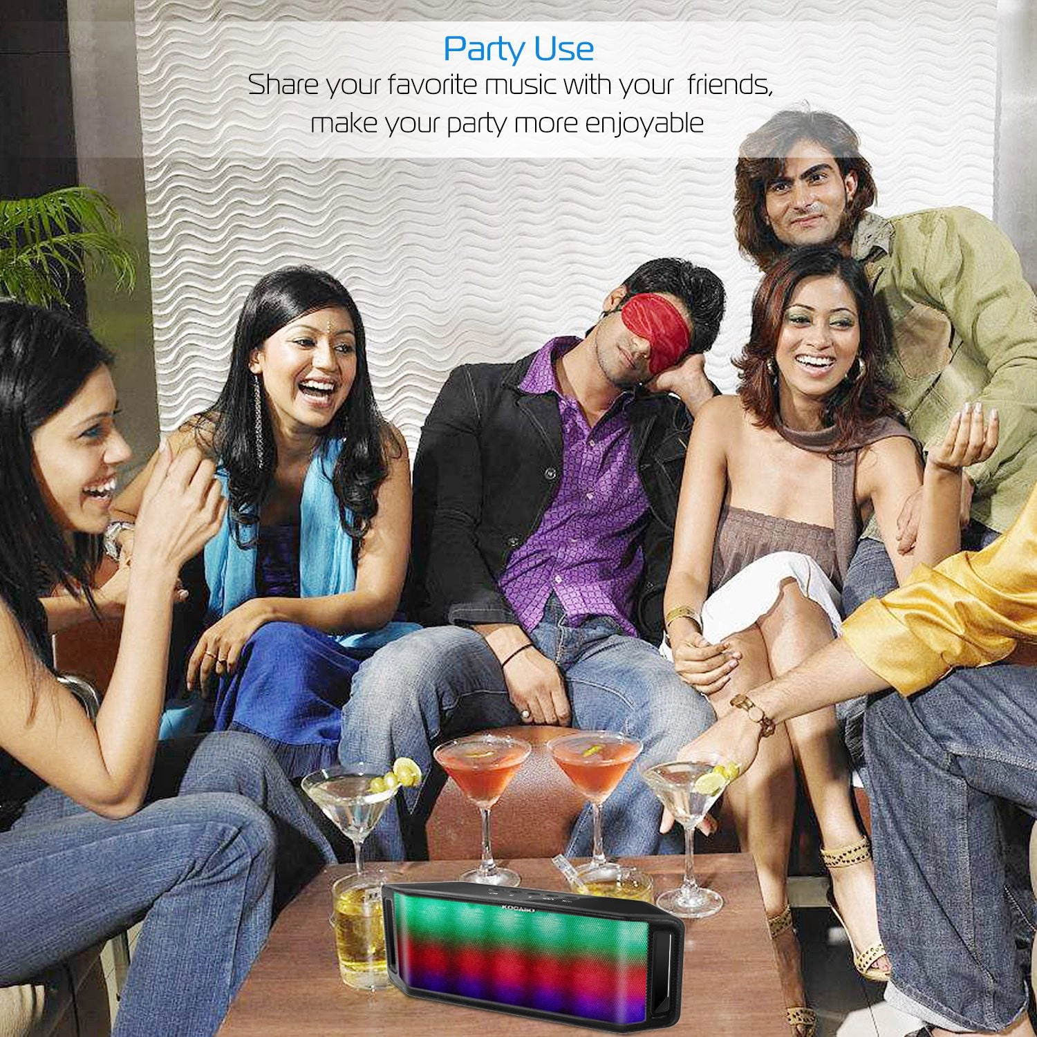 GBruno LED Wireless Speaker With FM Radio And Lights