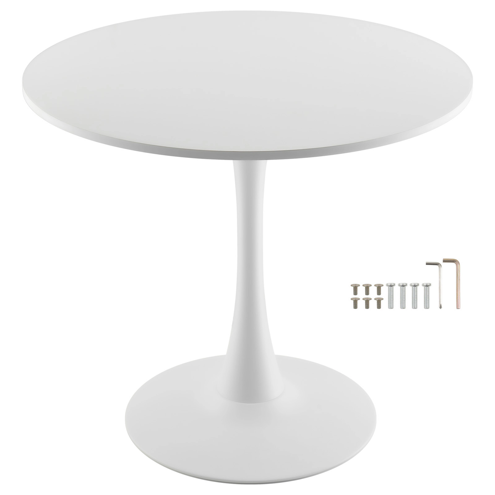HONGGE Round Dining Table Wood for Circle Furniture Leisure Tables with Home Kitchen Living Room Only