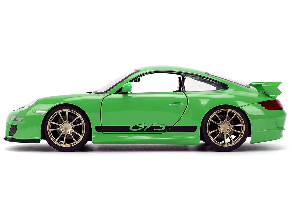Jada Porsche 911 GT3 (997) Green with Black Accents "Fast X" (2023) Movie "25 Years of Fast & Furious" Series