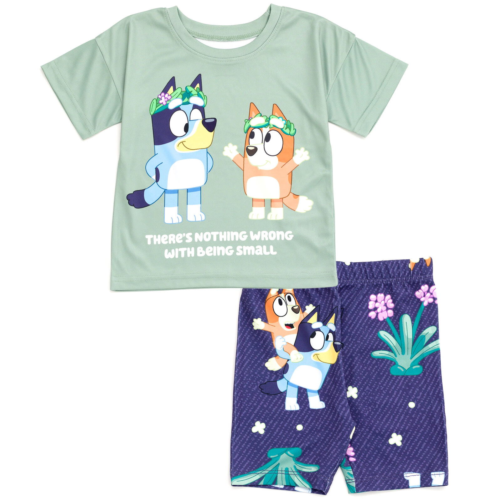 Bluey Girls' 2-Piece Tee and Bike Shorts Set
