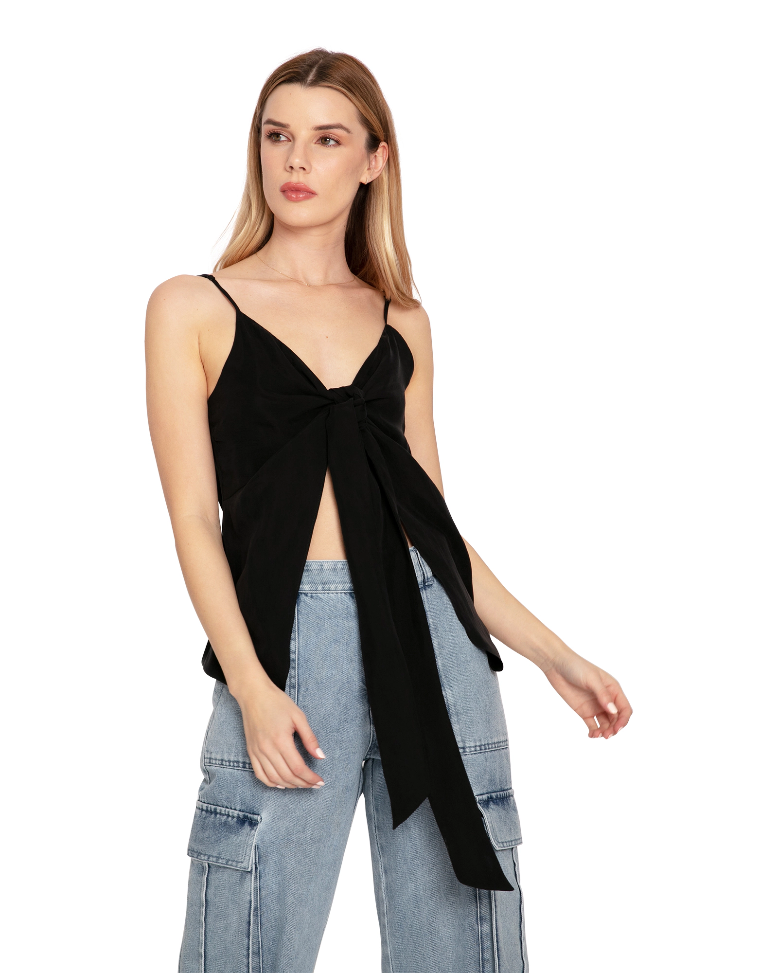 Belle & Bloom Womens First Class Reversible Tie Top