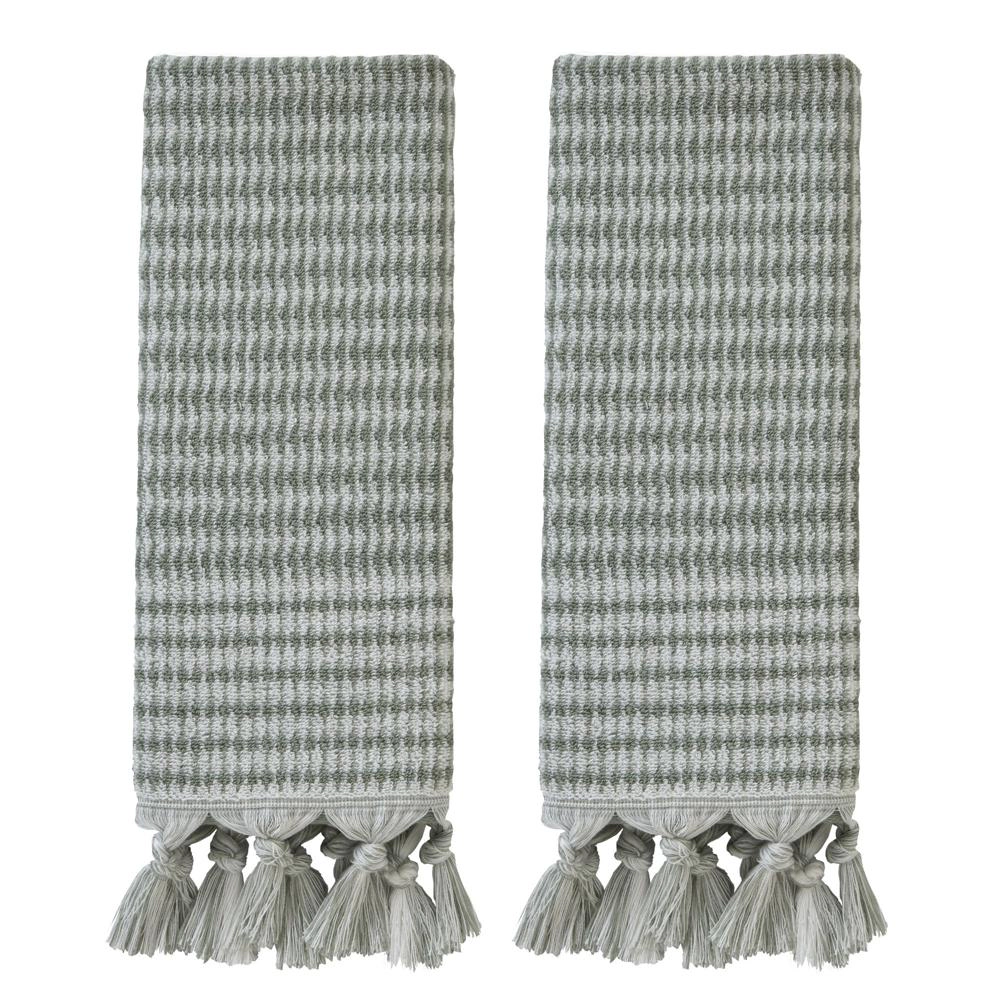 SKL Home Longborough Hand Towels - Set of 2 - 16x26", Sage