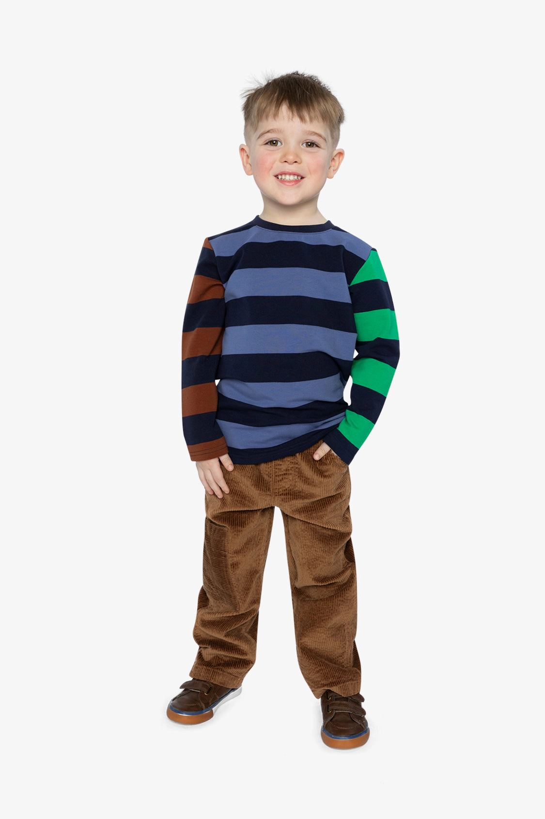 Deux par Boys Large Striped Long Sleeve T-Shirt