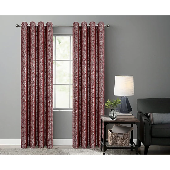 Kate Aurora 2 Piece Metallic Sparkle Thermal Grommet Blackout Curtain Panels