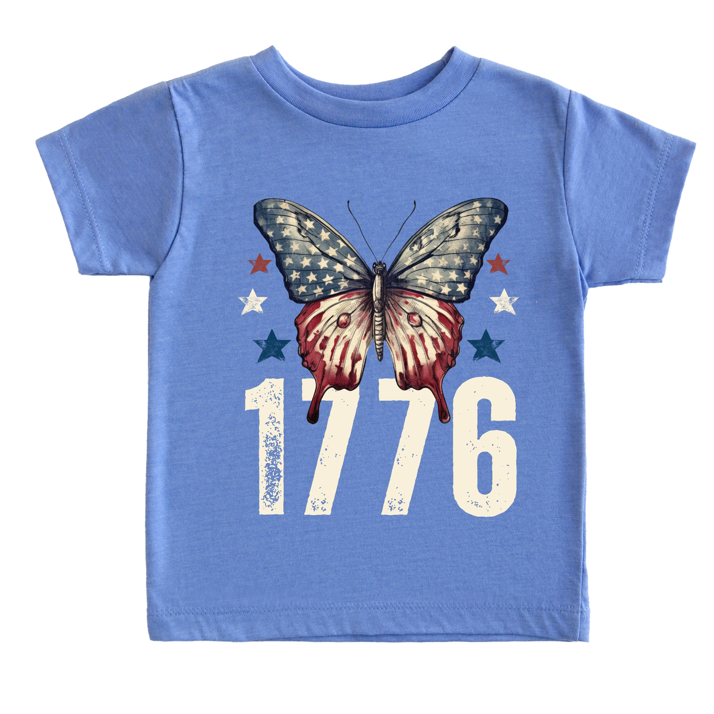 The Juniper Shop - 1776 Butterfly Patriotic Toddler Short Sleeve Graphic T-Shirt