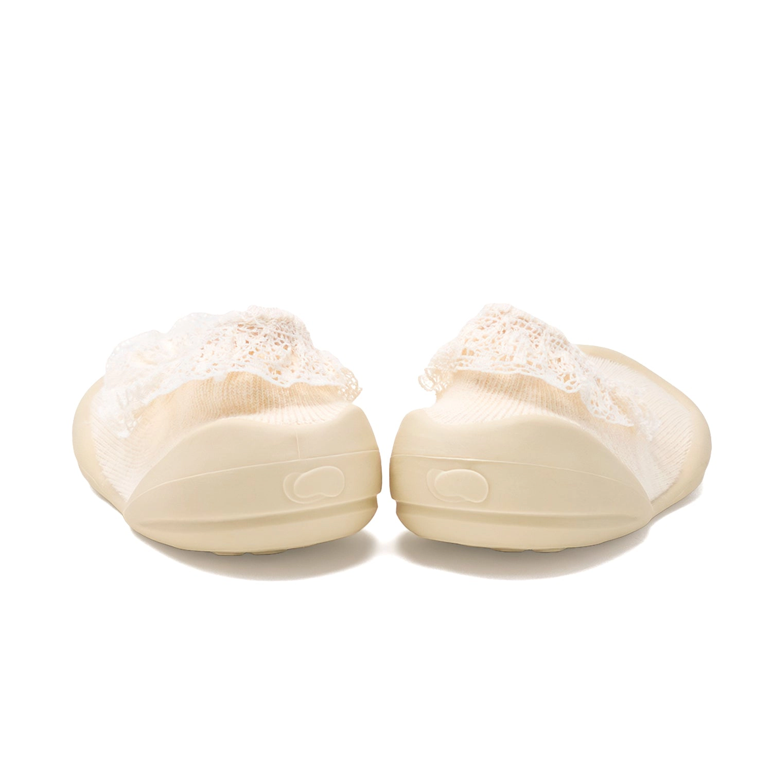 Komuello Toddler Girl First Walk Sock Shoes Flat - Sweet Latte Lace