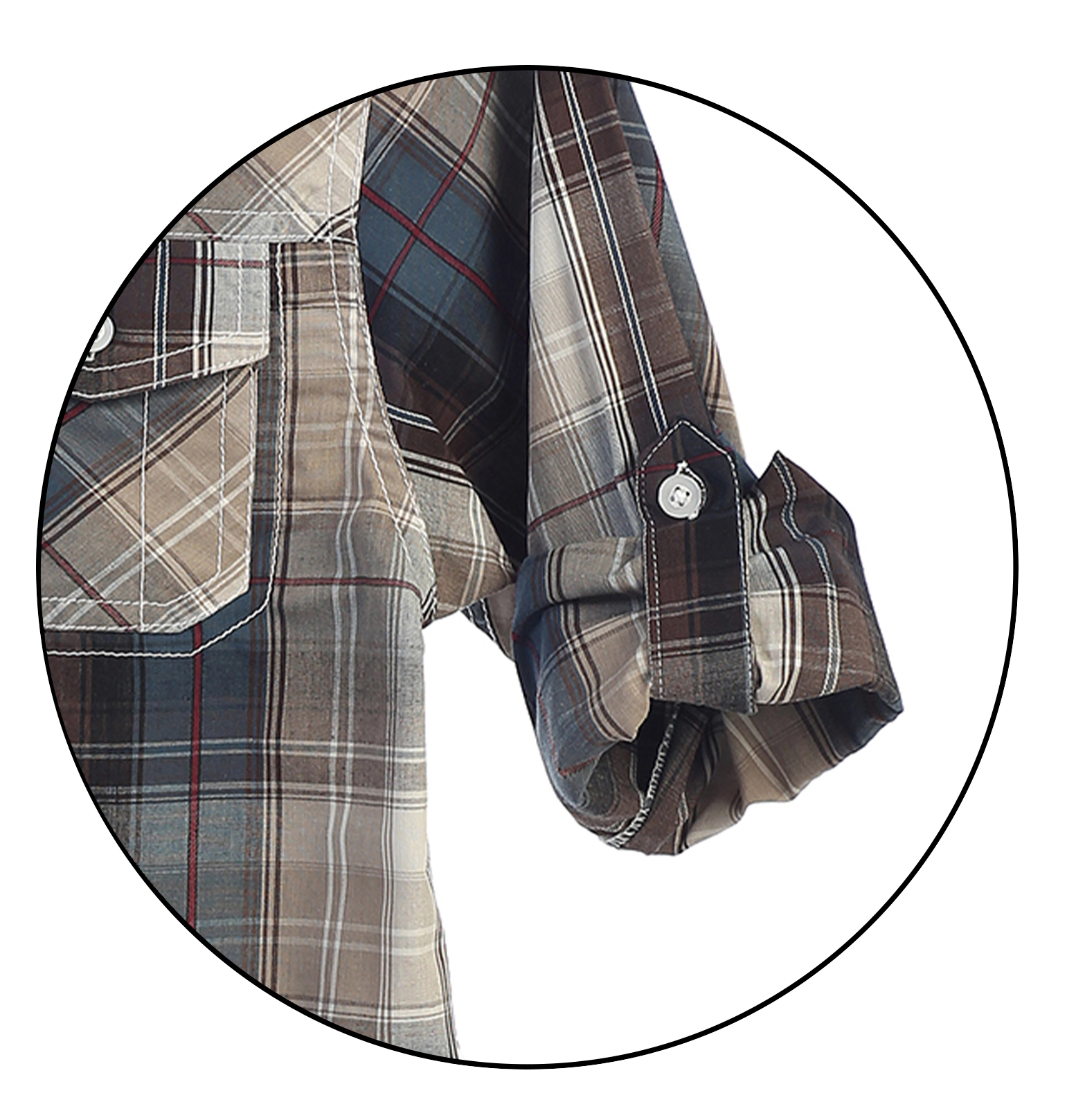 Gioberti Boy's Long Sleeve Roll Up Plaid Checked Shirt
