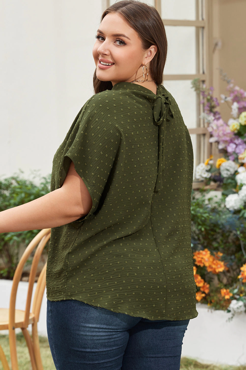 Threaded Pear Women's Kataleya Mock Tied Nape PLUS Top