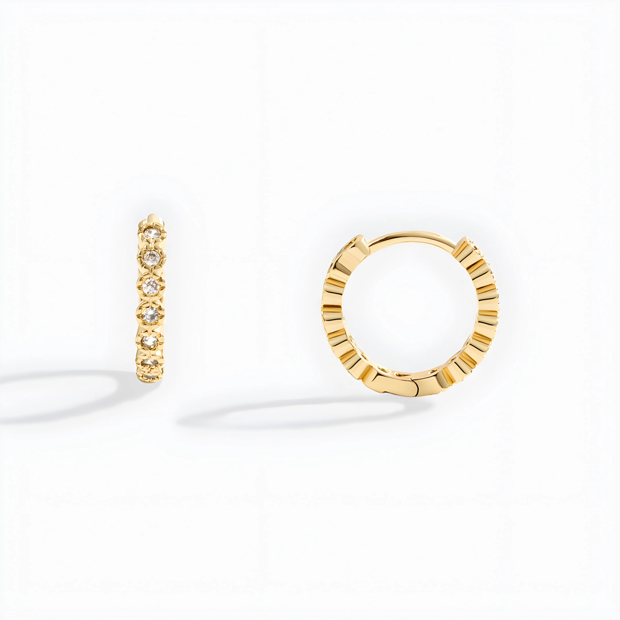 Mint & Lily Women's Shimmer Huggie Hoop Earrings