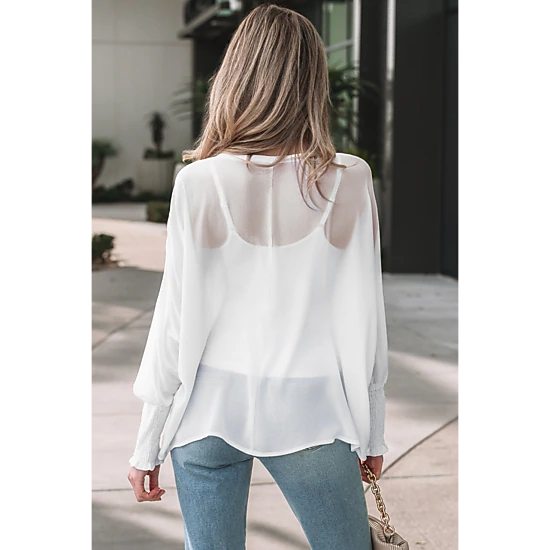 Threaded Pear Women's Gwen Sleeve Dolman Blouse Long Sleeve Top