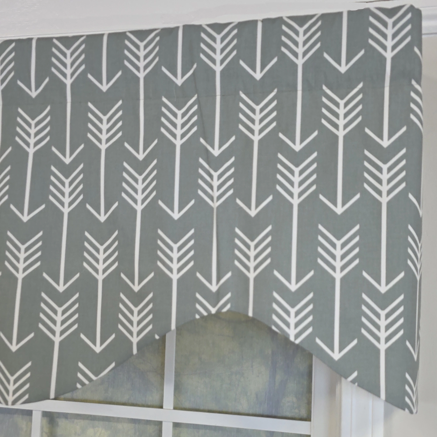 RLF Home 100% Cotton Native Cornice With Poly/Cotton Ivory lining Rod Pocket Valance 50" x 17" Gray