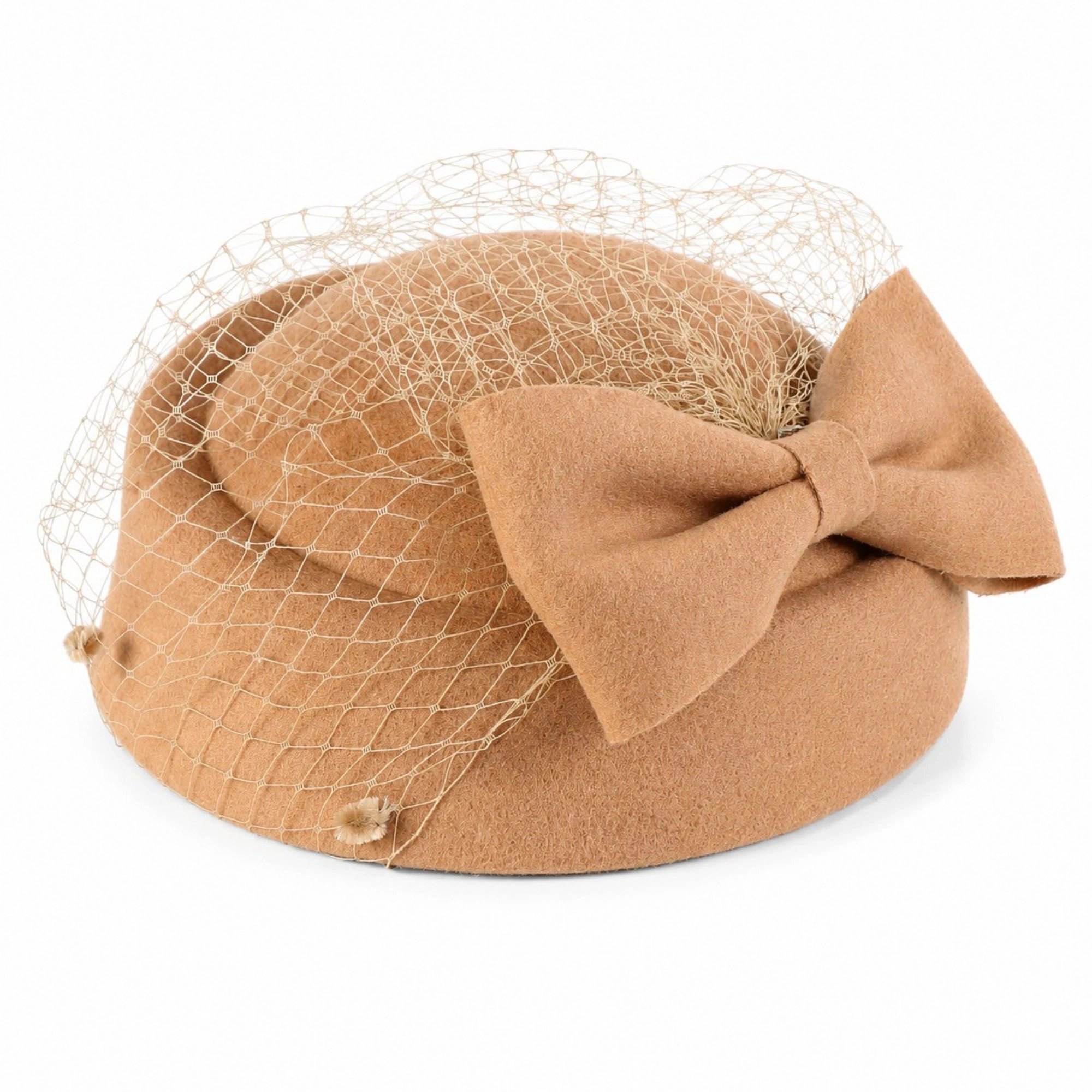 Anna-Kaci Women's Bow Pillbox Fascinator Hat with Birdcage Veil