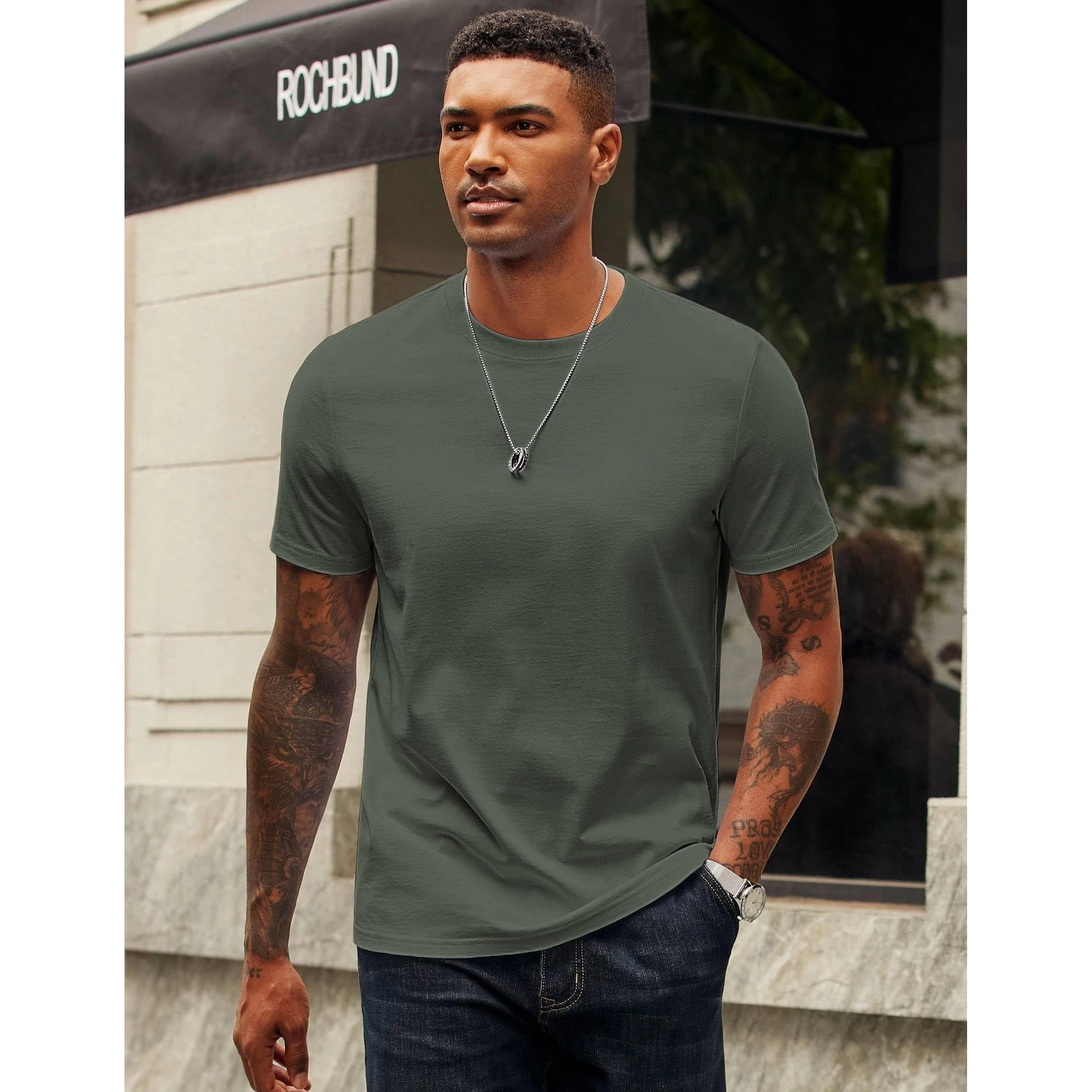 COOFANDY Men's Regular Fit Crew Neck Short Sleeve Casual T-Shirt