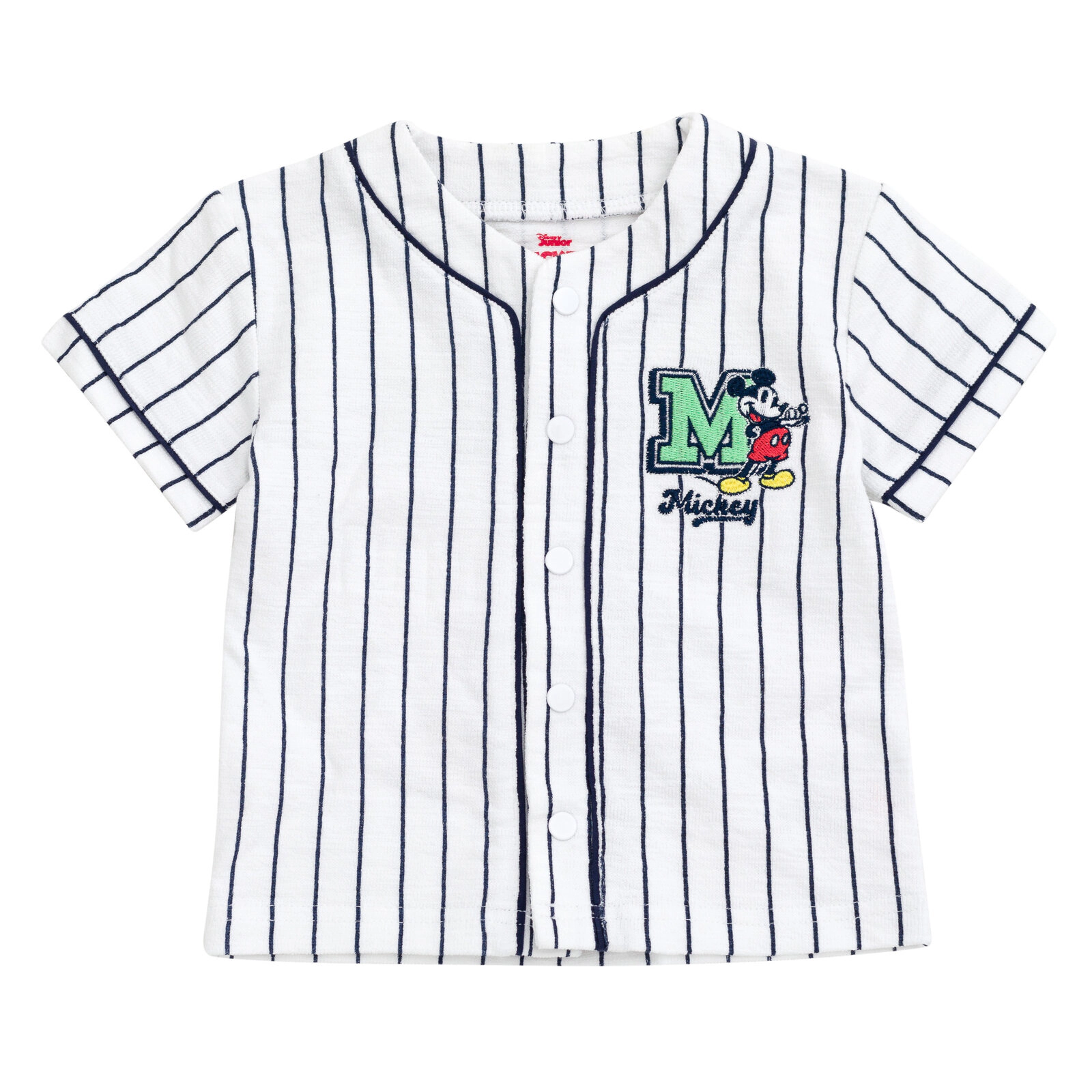 Disney Mickey Mouse Boys' Baseball Jersey and Denim Shorts Set