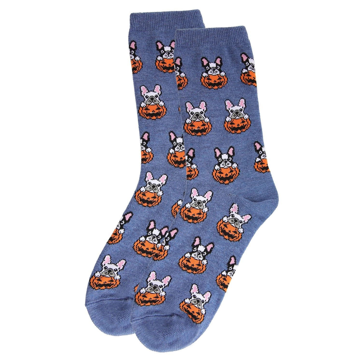 MeMoi Pumpkin Puppy Holiday Crew Socks