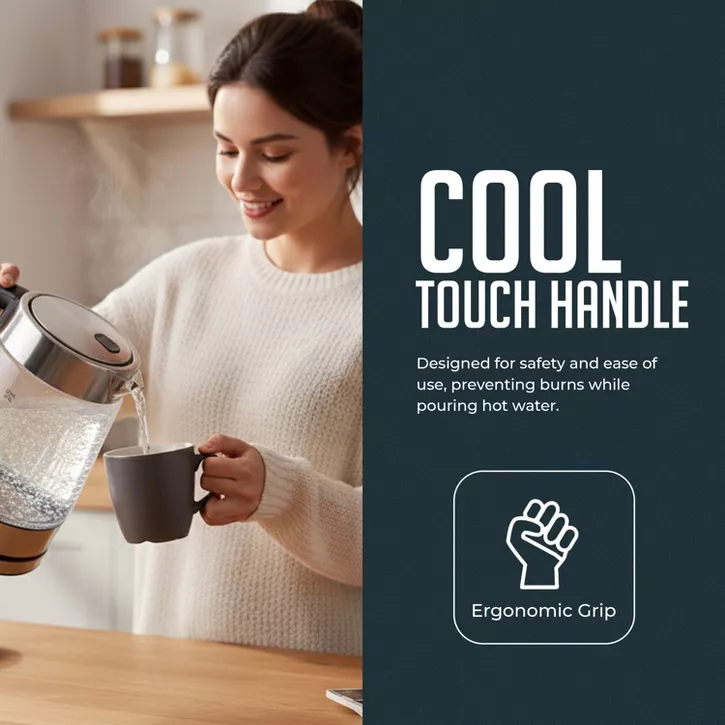 Luminuxe 1.7L Electric Kettle, Speed-Boil Glass Electric Water Boiler & Warmer, Auto Shut-Off Cool Touch Handle