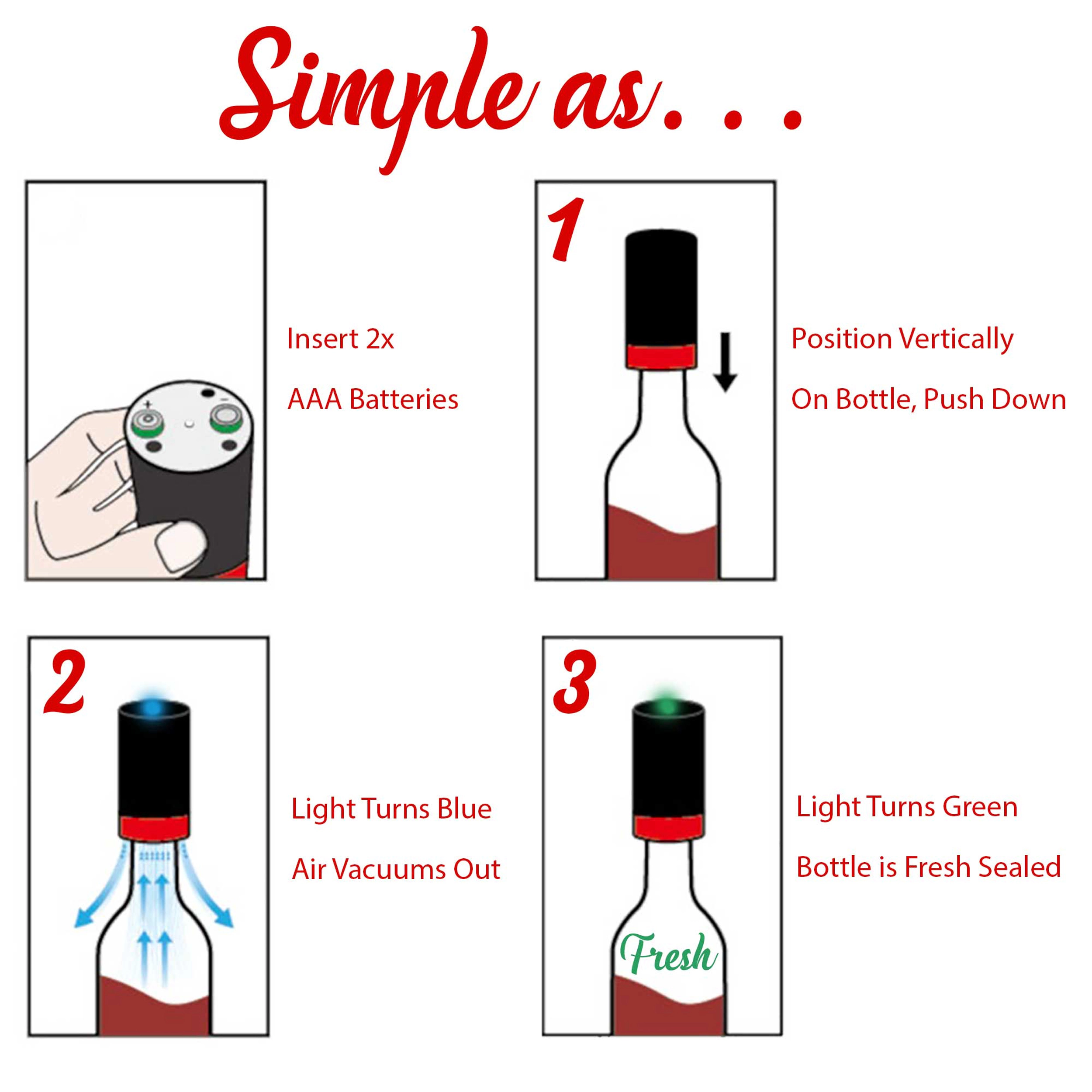 Brentwood Portable Automatic Vacuum Wine Preserver Black
