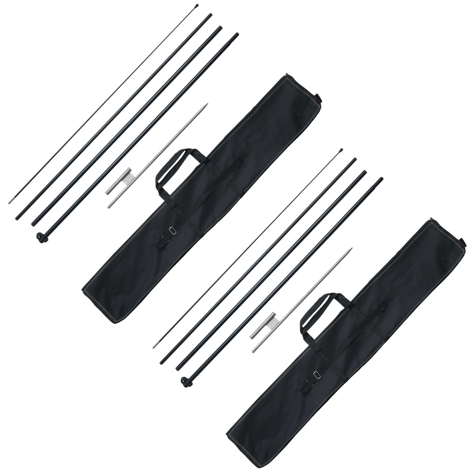 HONGGE Feather Flag Pole Kit Swooper Flag Pole Sign Flag Poles for Business Advertising Flags Outdoor with Ground