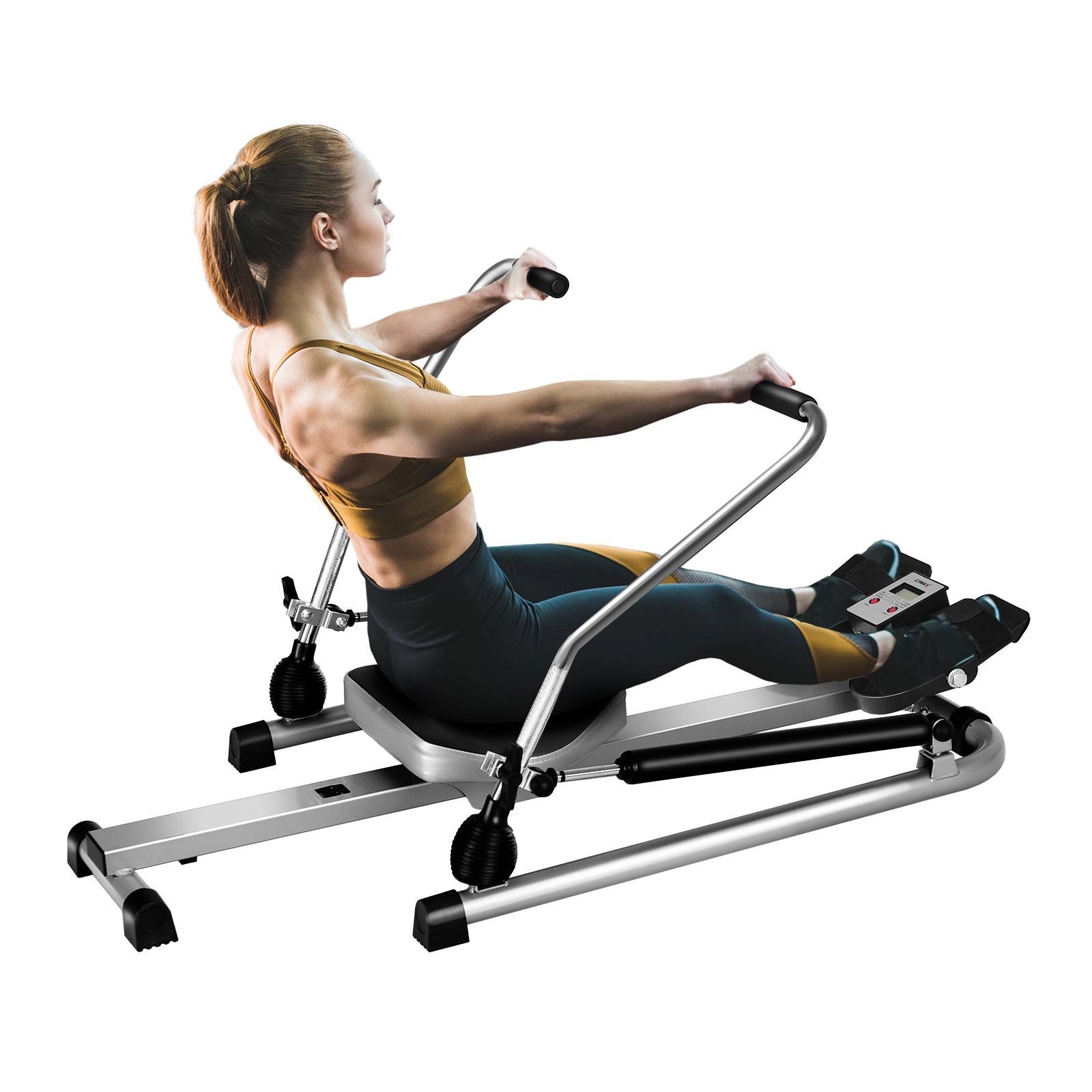 SUGIFT Adjustable Double Hydraulic Resistance Rowing Machine 265-lb Capacity As the Pictures Shown