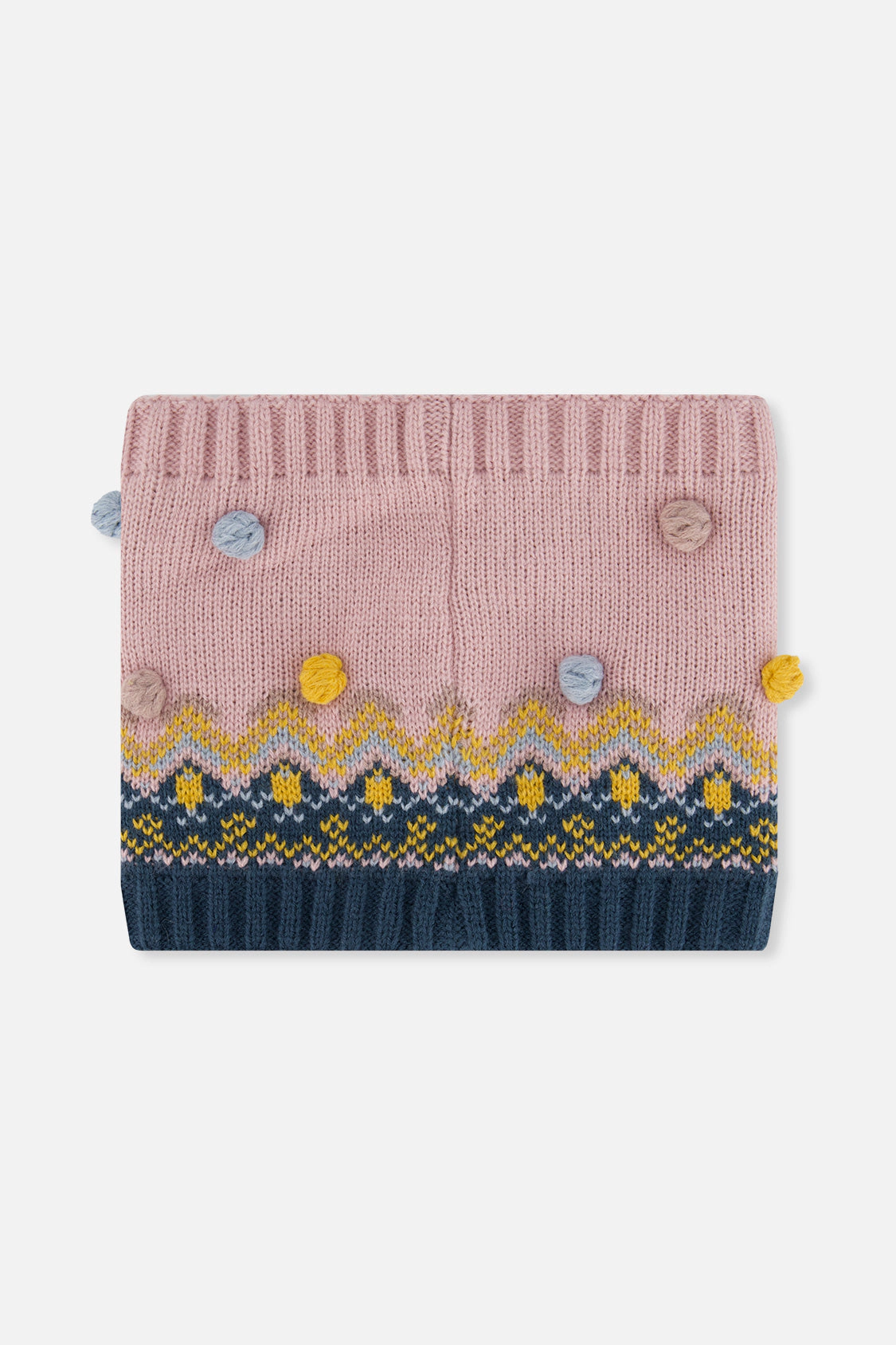 Deux par Deux Girls Geometric Jacquard Winter Knit Neckwarmer 2-6 Years
