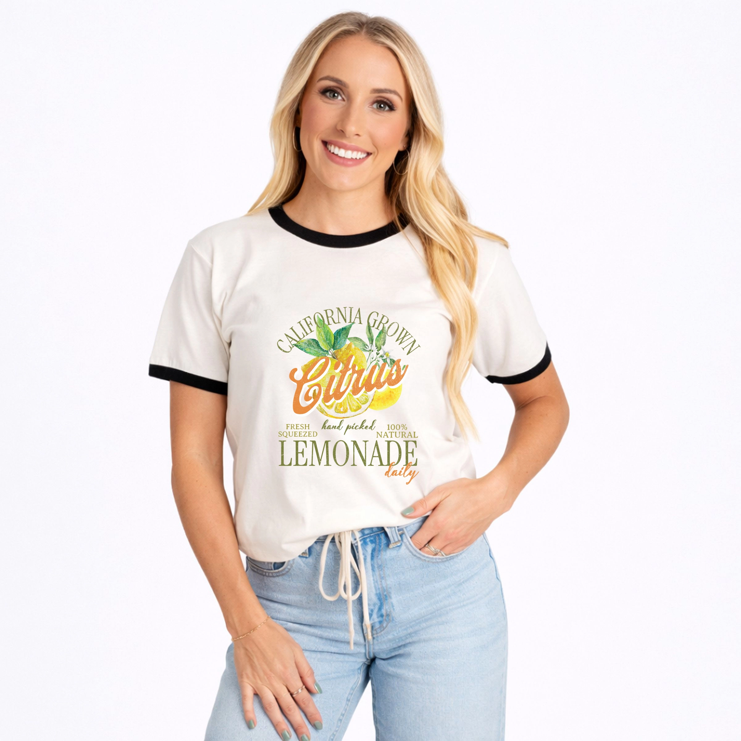 Simply Sage Market - California Grown Lemonade  Women's Ringer Graphic T-Shirt