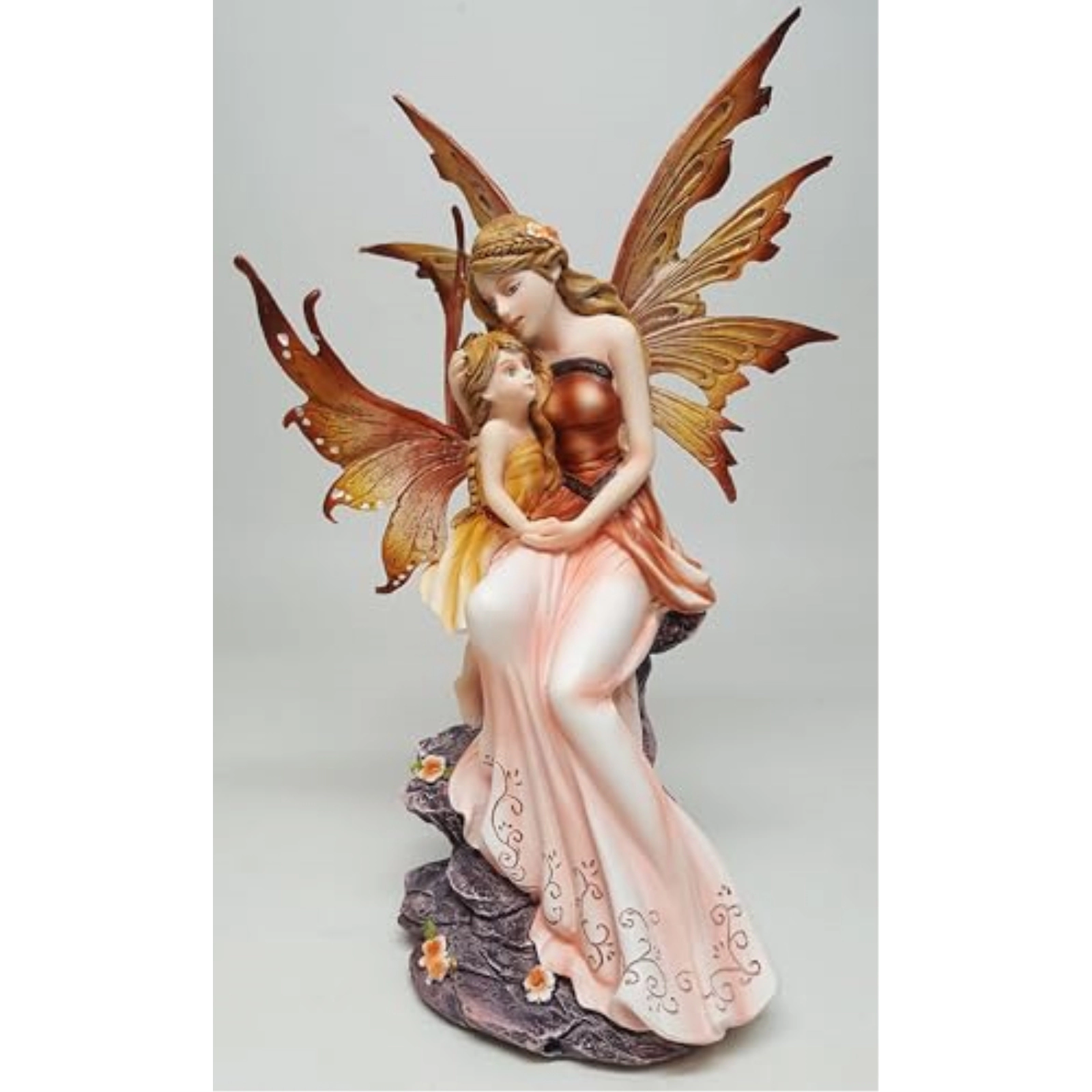 Pacific Giftware Mother and Baby Fairy Figurine Hand-Painted Resin Statue for Home Decor 8 inch Collectible