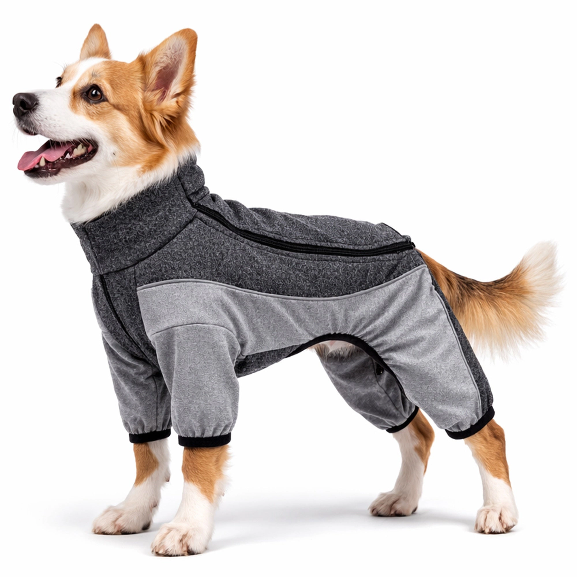 Pet Life ® Active 'Chase Pacer' Heathered Performance 4-Way Stretch Two-Toned Full Body Warm Up