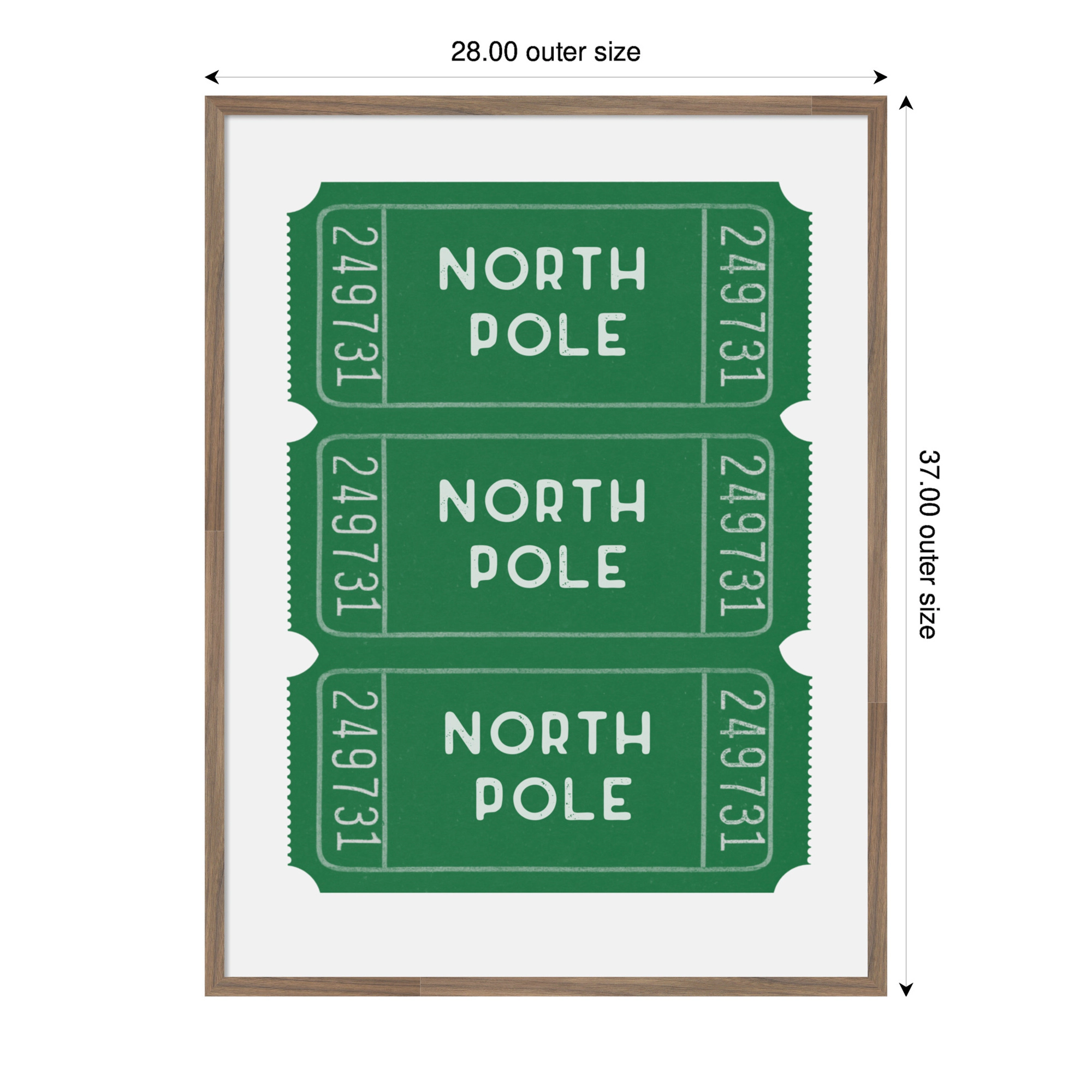 Amanti Art Christmas North Pole Tickets Framed Canvas Wall Art Print