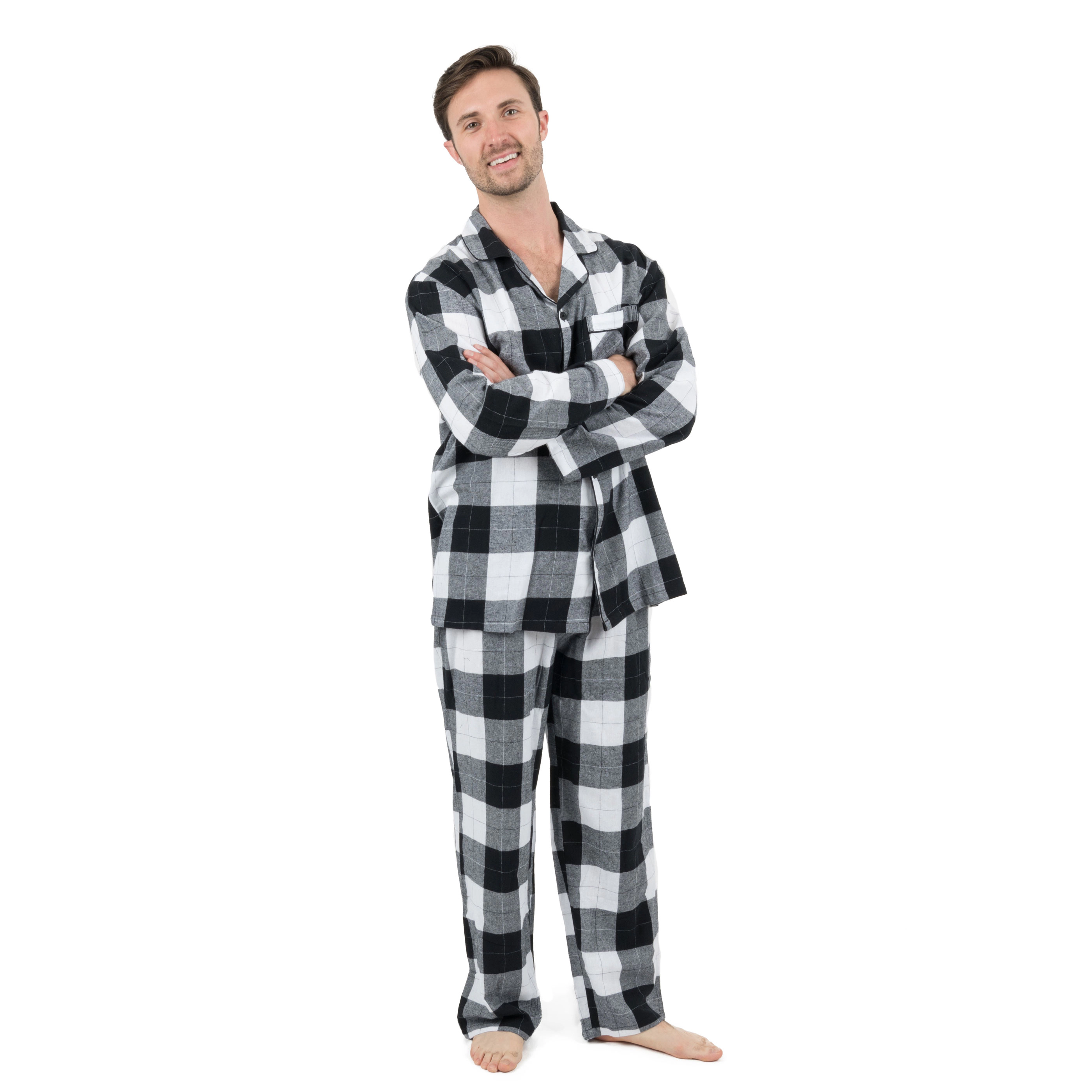 Leveret Men's 2-pc Plaid Cotton Flannel Pajamas