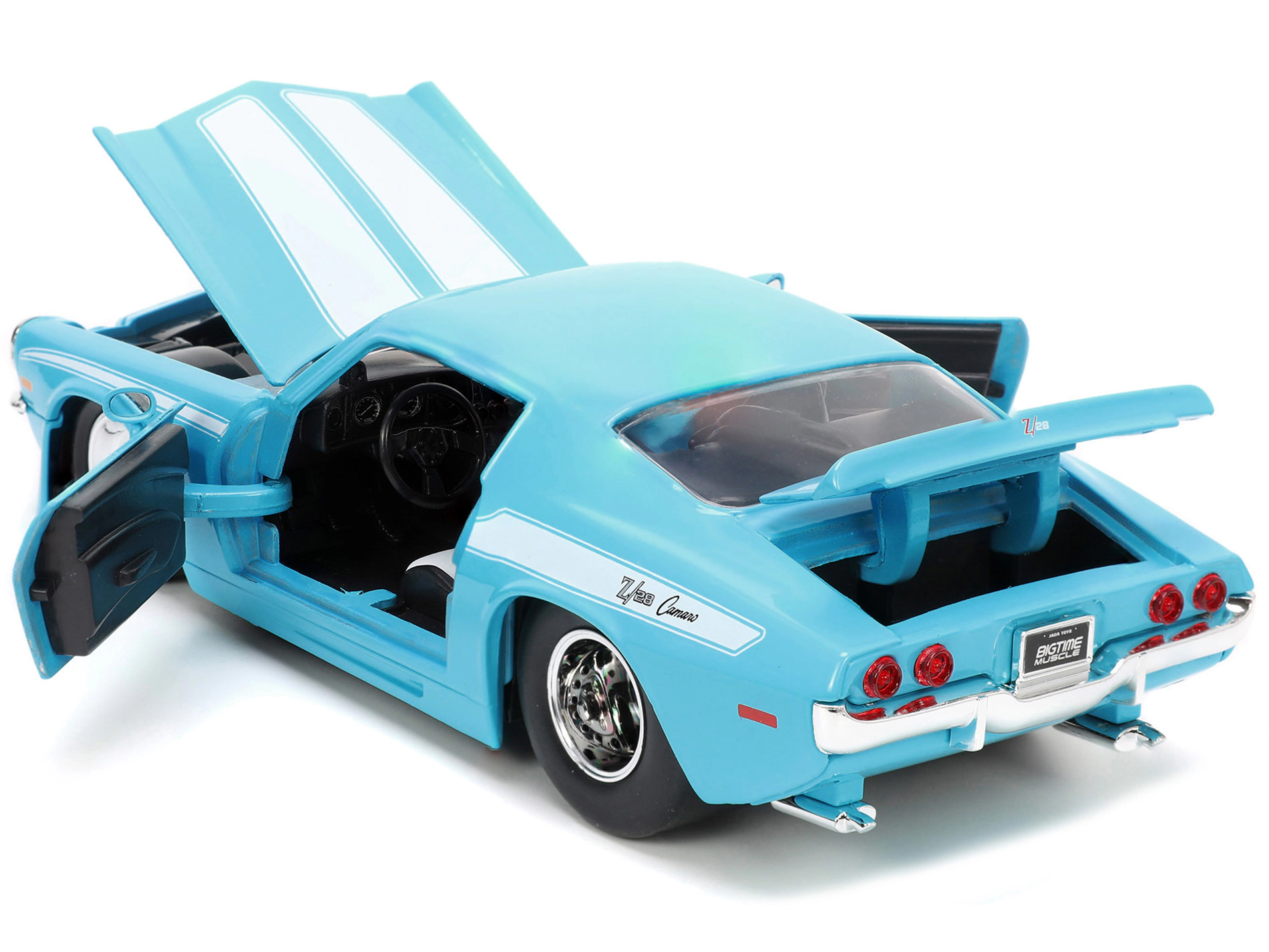Jada 1971 Chevrolet Camaro Z/28 Light Blue with White Stripes "Bigtime Muscle" Series 1/24 Diecast Model Car by Jada