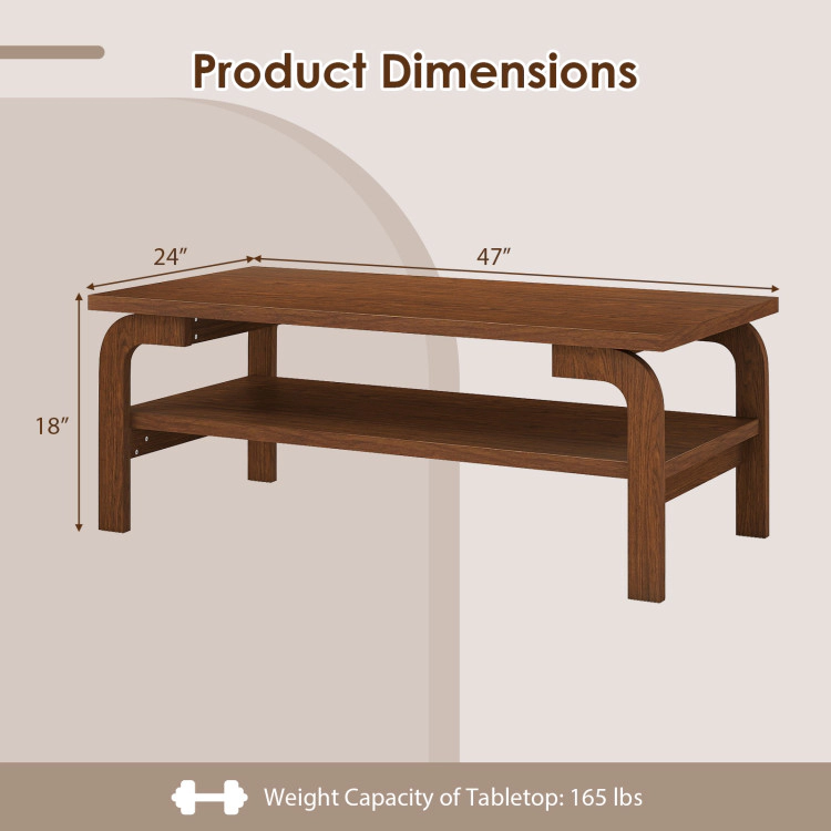Hivvago 47 Inches Accent Rectangular Coffee Table For Living Room
