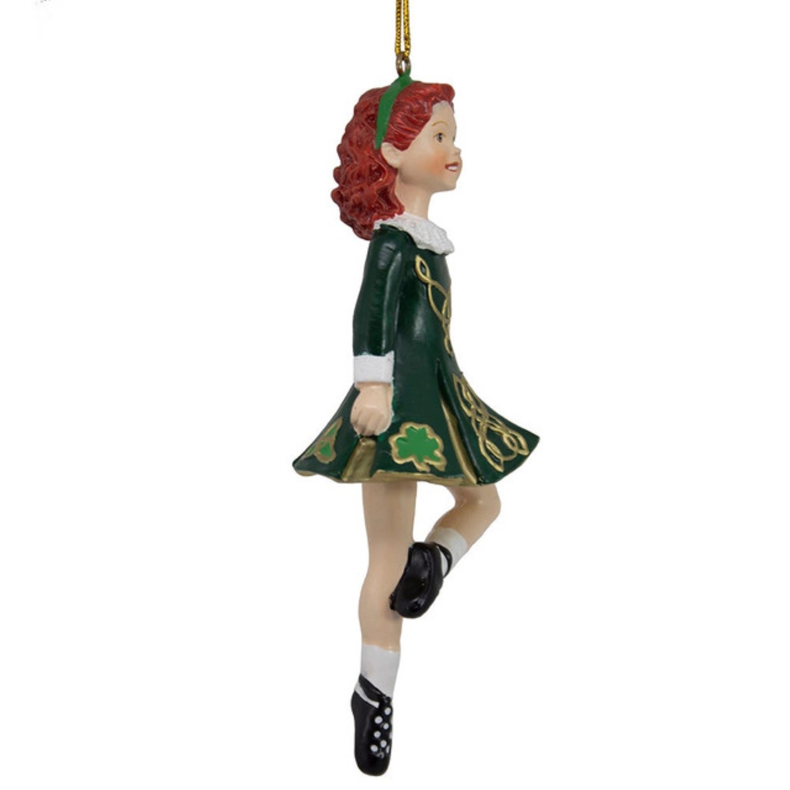 Kurt Adler Step Irish Dancer Girl in Green Dress Resin Christmas Tree Ornament 6 inch