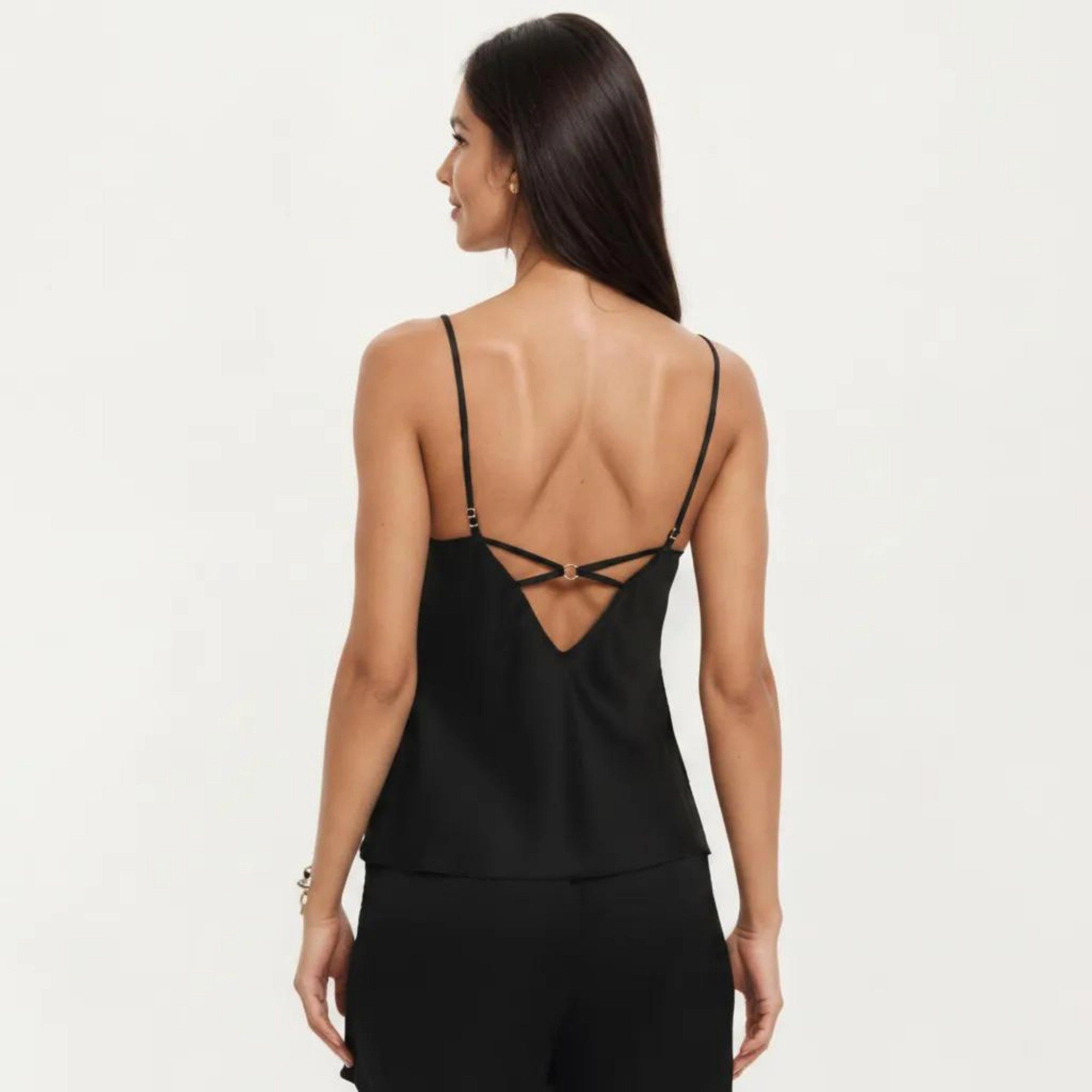Anna-Kaci Women's 2-Piece Smooth Pajama Camisole Top and Shorts with Lace Trim Adjustable Straps Relaxed Sleepwear