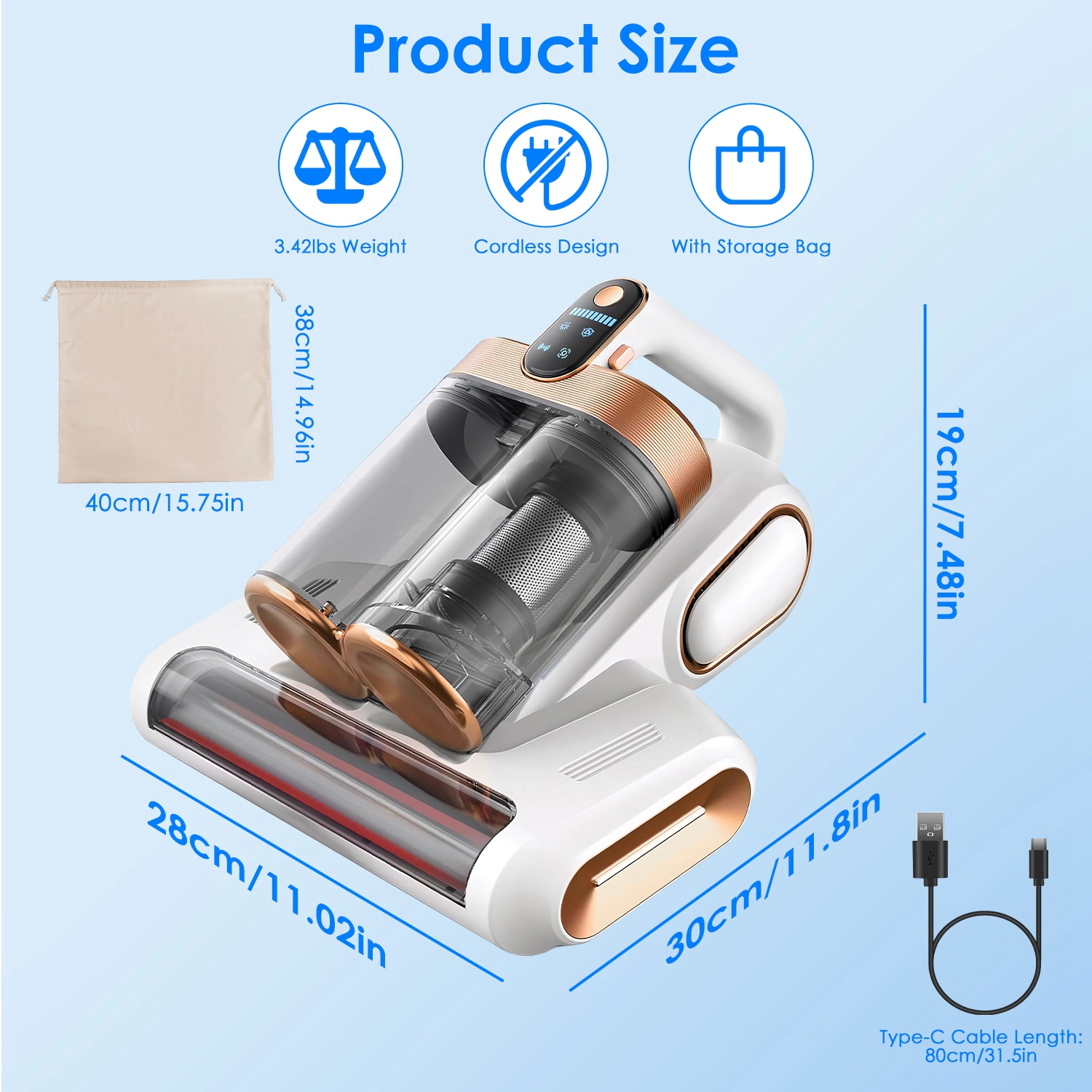 GBruno Cordless UV Mattress Vacuum Cleaner