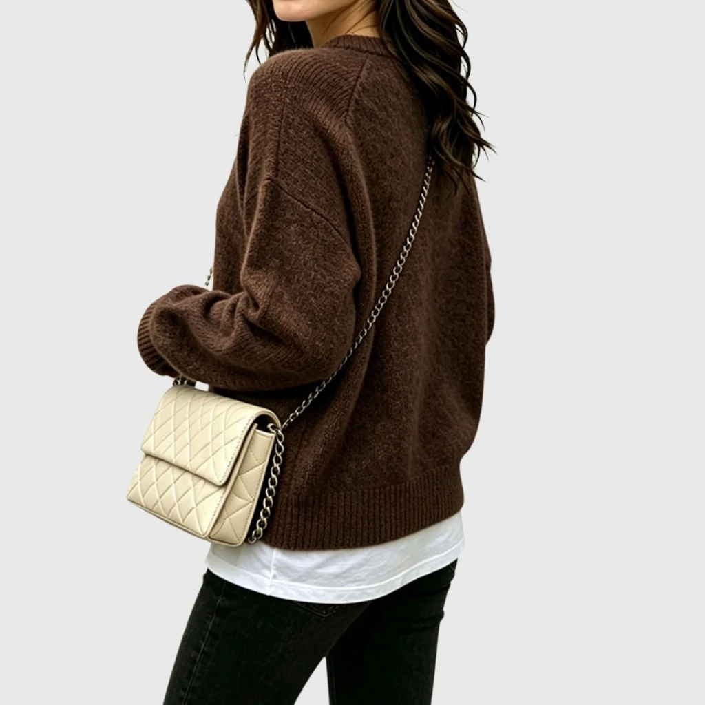 YesFashion Women's Oversized Pullover Sweater Casual Long Sleeve Crewneck Fuzzy Knit Fall Winter Top