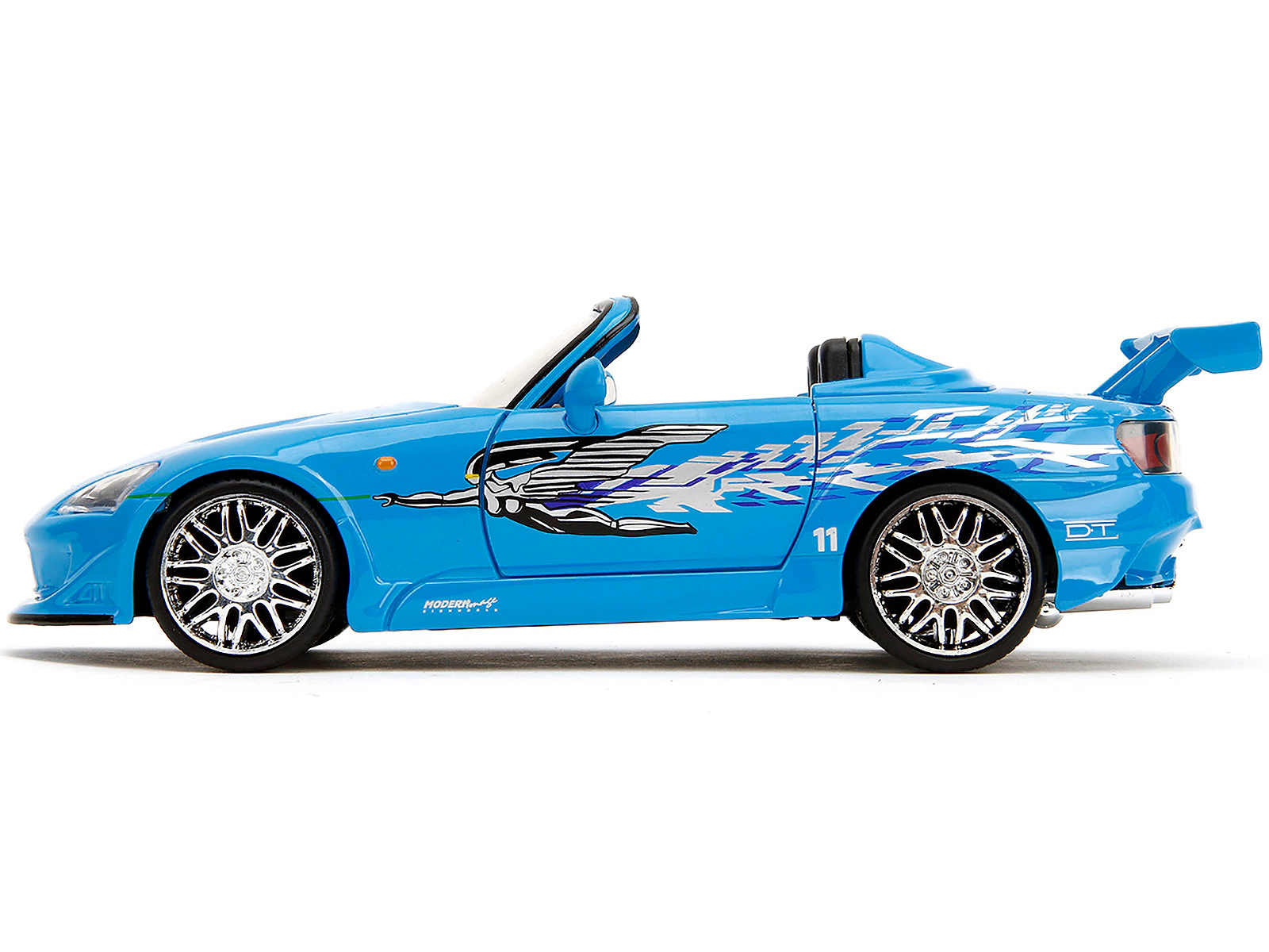 Jada 2001 Honda S2000 Convertible Blue with Graphics "Fast & Furious Remix" Series 1/24 Diecast Model Car by Jada