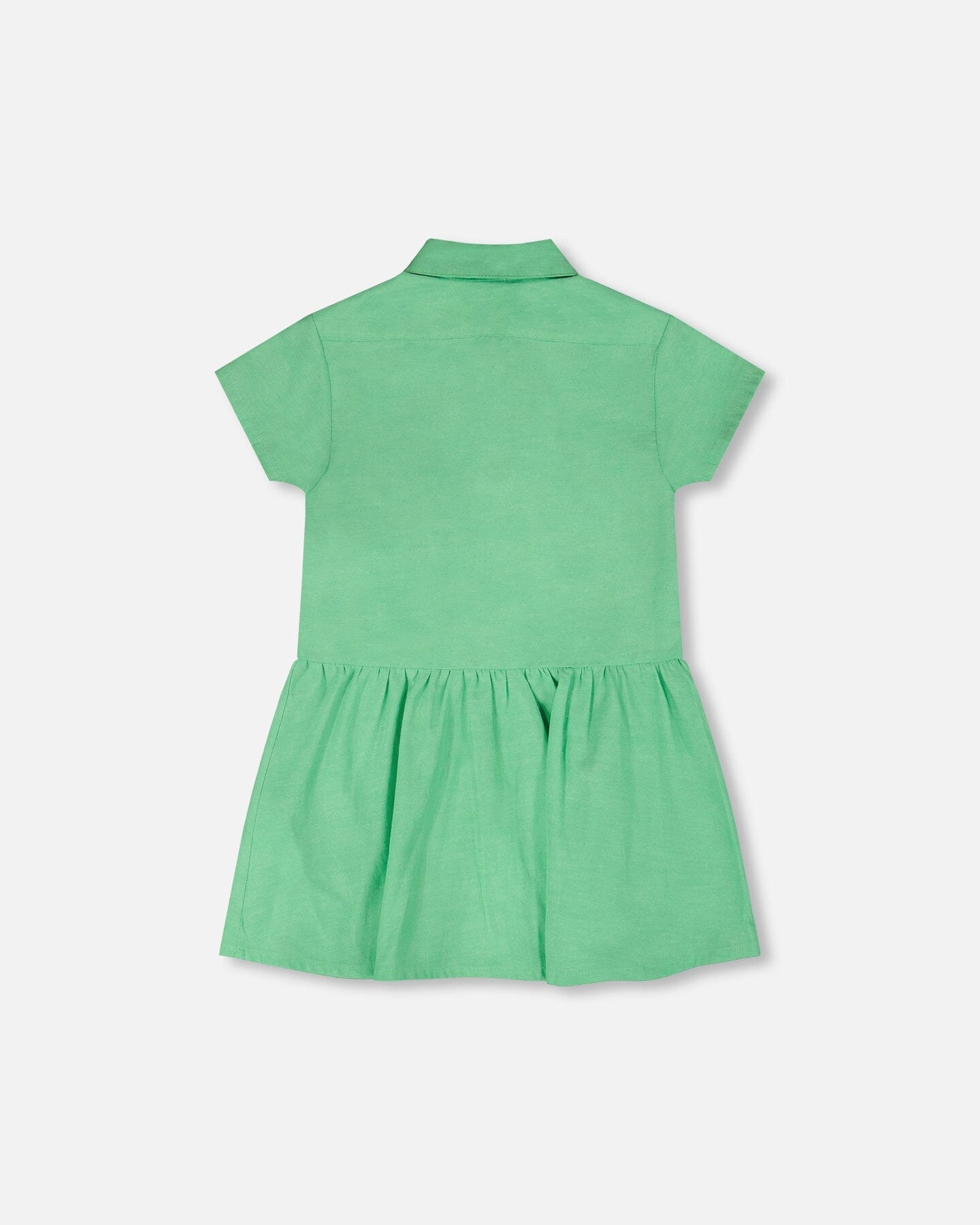 Deux par Girls Cotton Shirt Dress with Embroidery