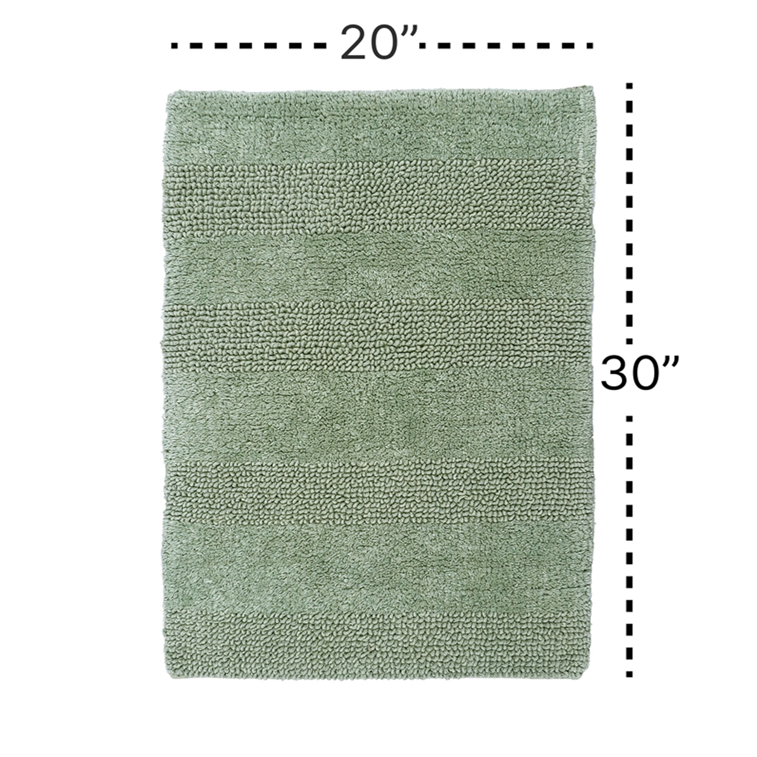 Knightsbridge Stylish And Comfortable All Season Traditional Wide Cut Design Cotton Bath Rug 20" X 30" Sage