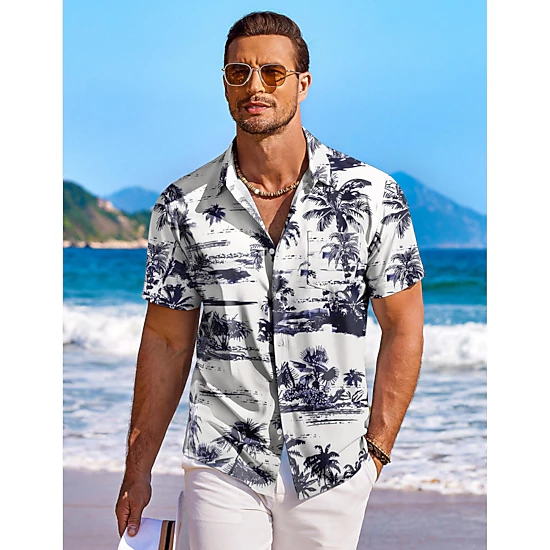 COOFANDY Men's Regular Fit Short Sleeve Camp Shirt - JCPenney