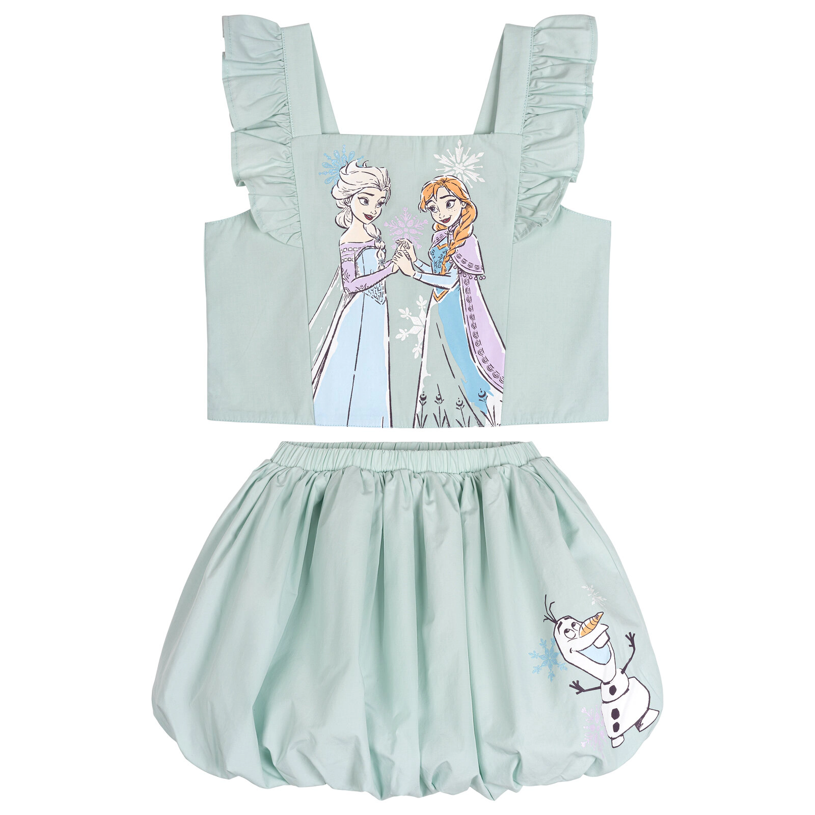 Disney Frozen Girls' Sleeveless 2-Piece Tank Top and Bubble Skort Set