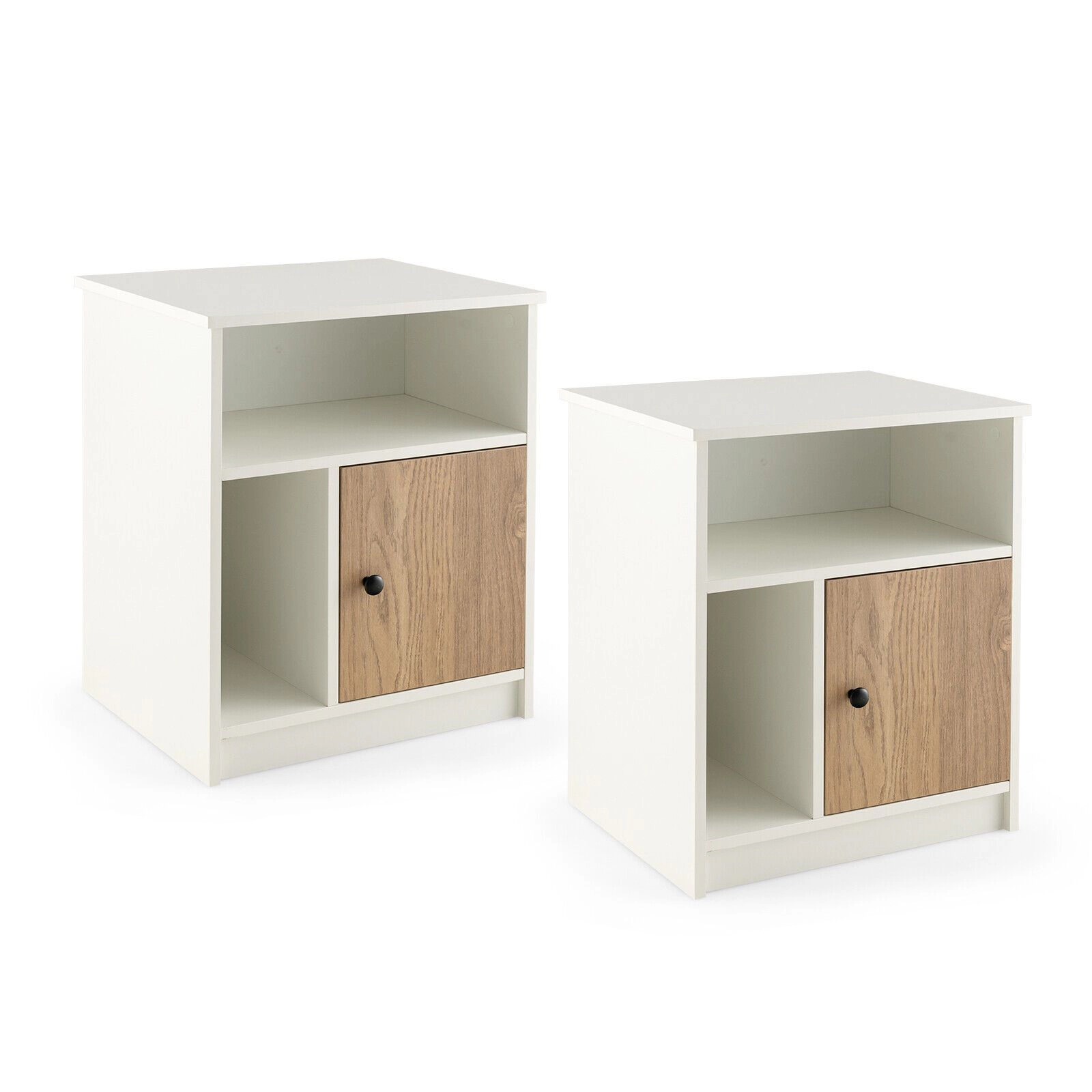 SlickBlue 2-Piece Nightstand Set with Storage Compartments