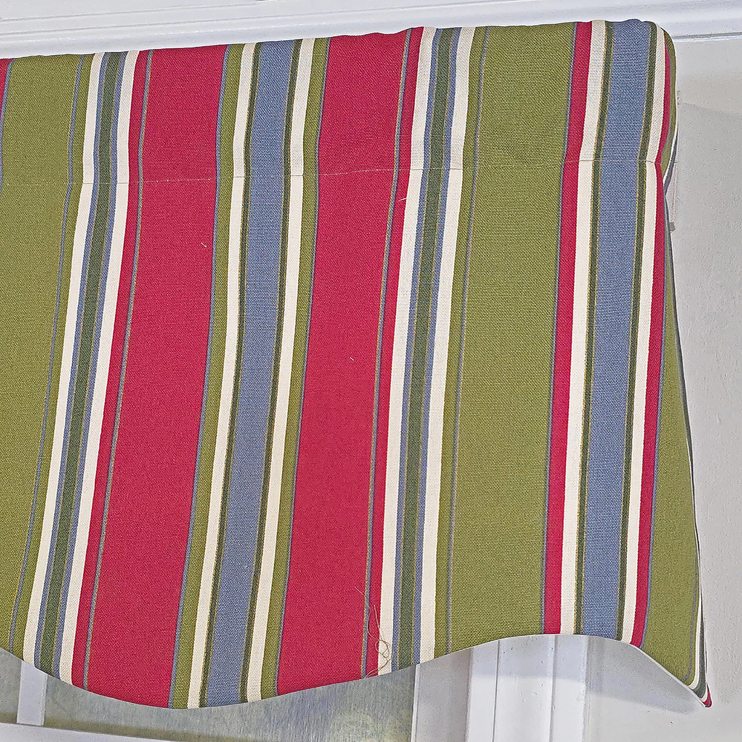 RLF Home Nigel Stripe Provance 100% Cotton Rod Pocket Lined  Window Valance 50" x 17" Multi