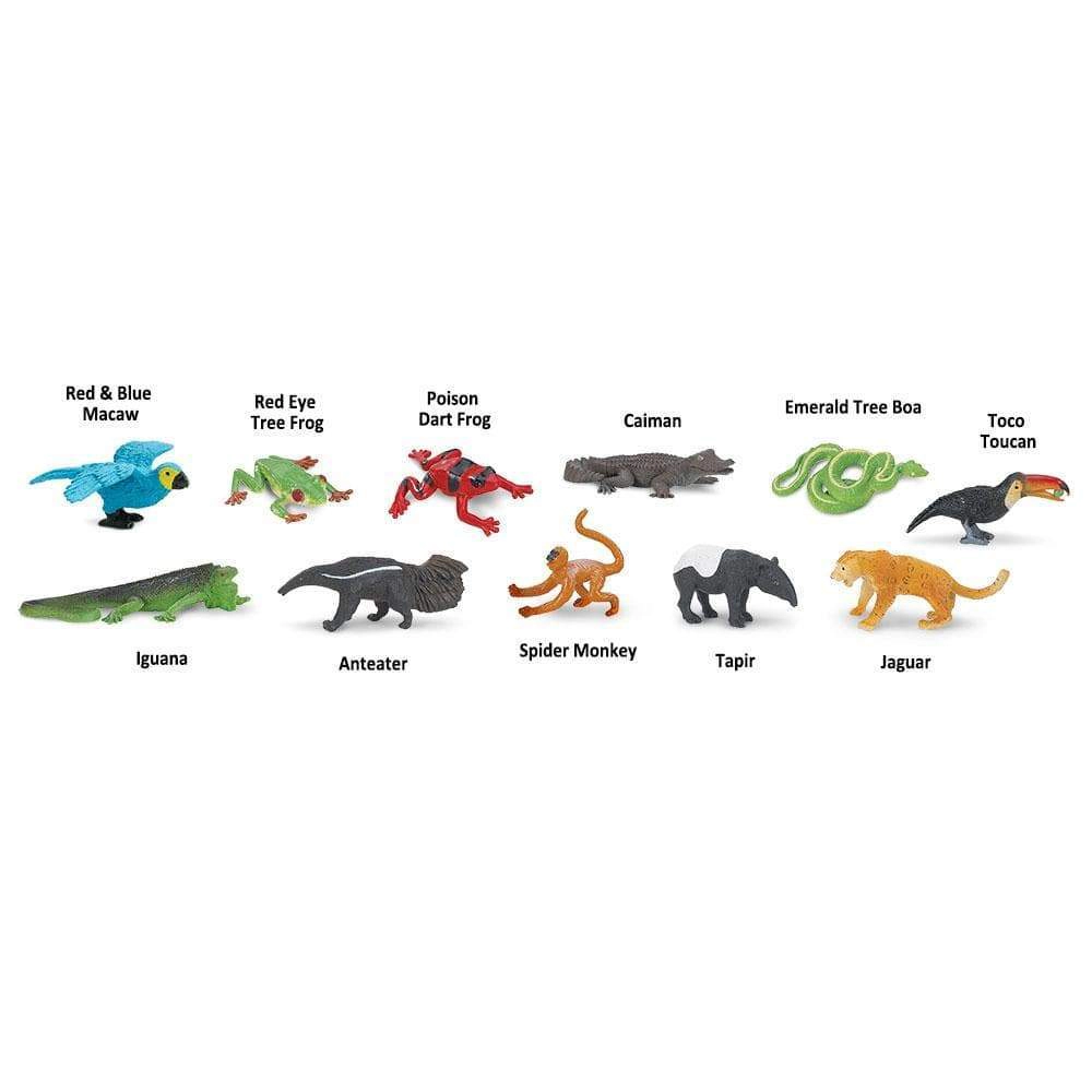 Safari Ltd. - Rainforest Animals TOOB - contains 11 Mini Figurines
