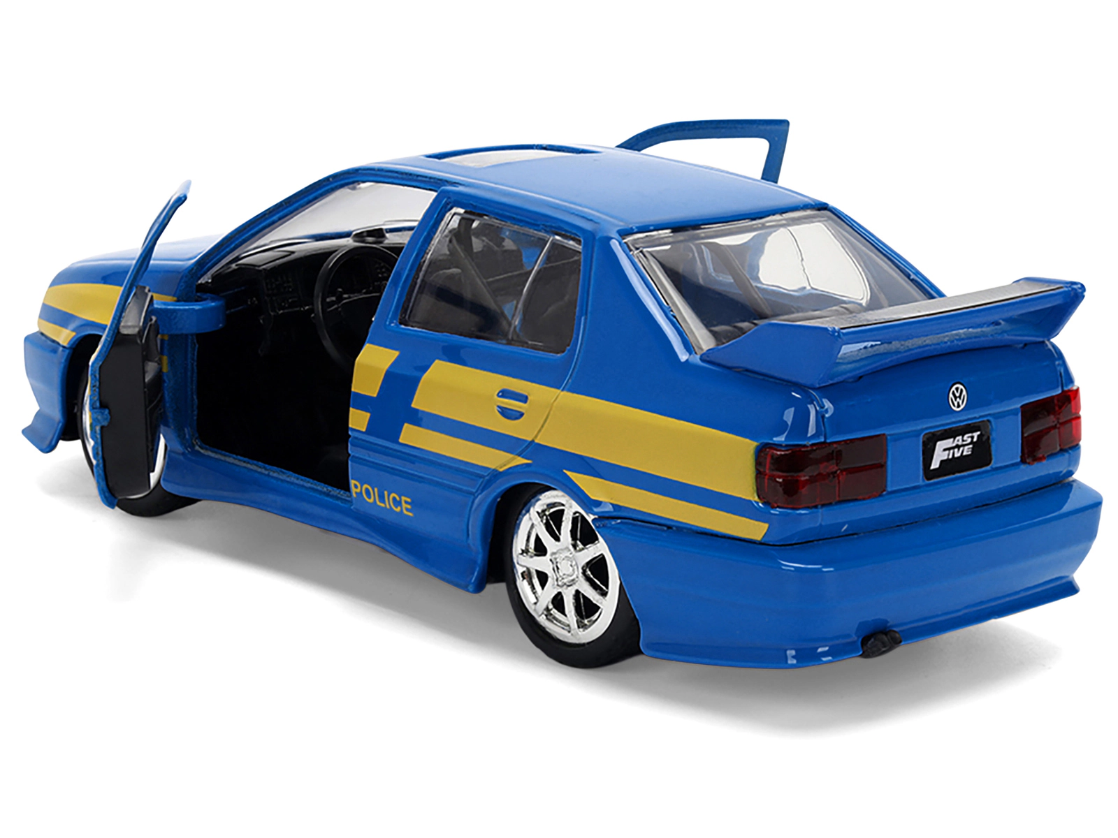 Jada Volkswagen Jetta Police Vehicle "Rio Federal Highway Police" Blue With Yellow Stripes "Fast Five" (2011)