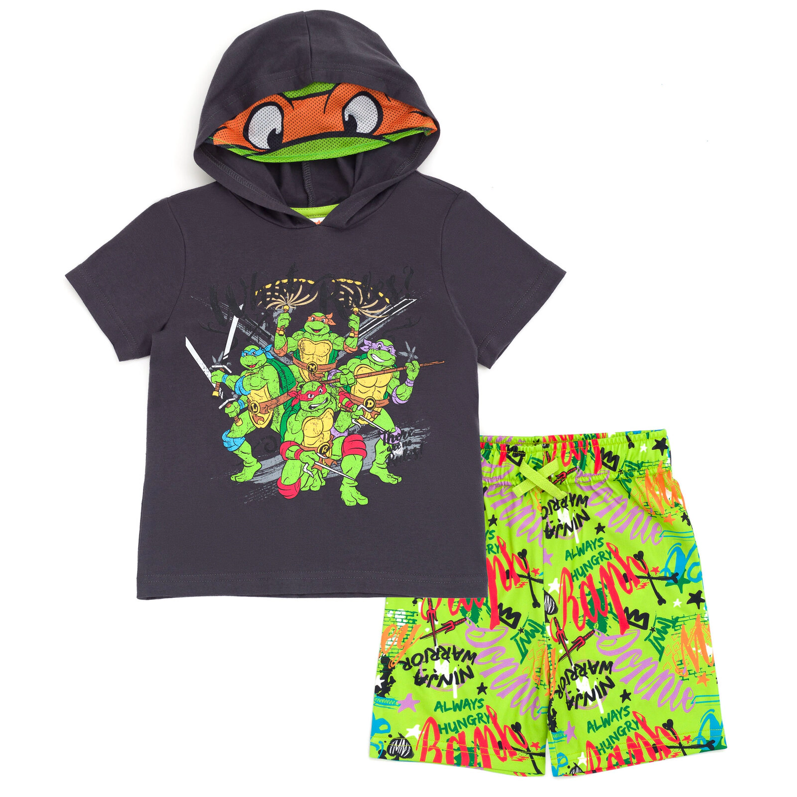 Teenage Mutant Ninja Turtles Boys' Cosplay Hooded Tee and Shorts Set